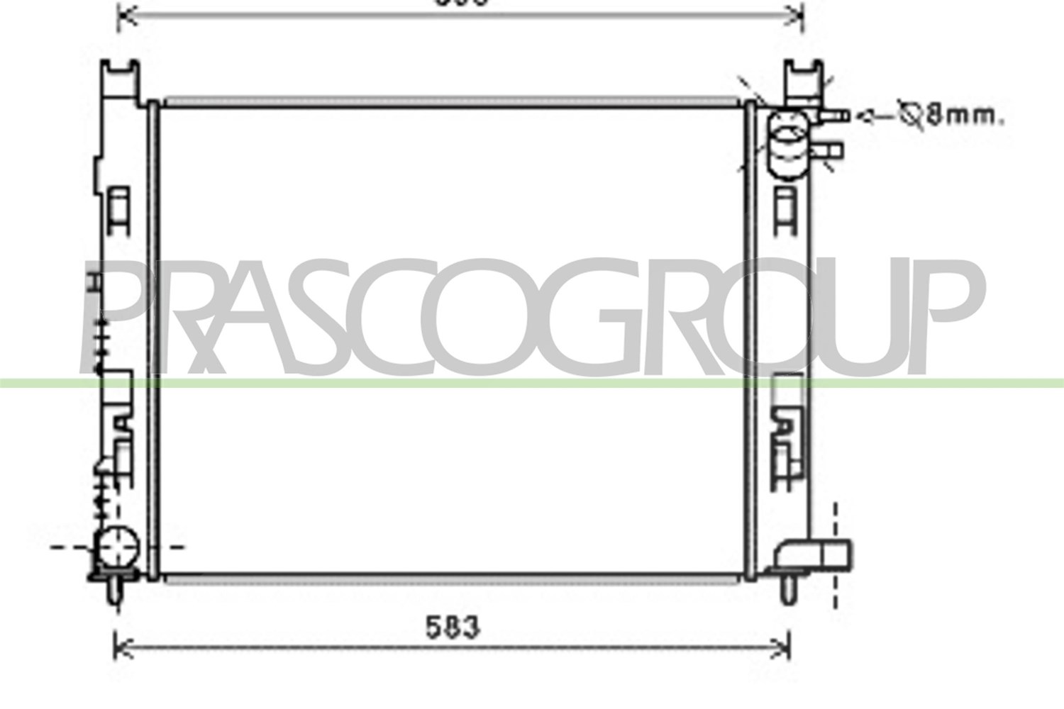 Prasco Kühler, Motorkühlung [Hersteller-Nr. DA226R002] für Dacia, Renault