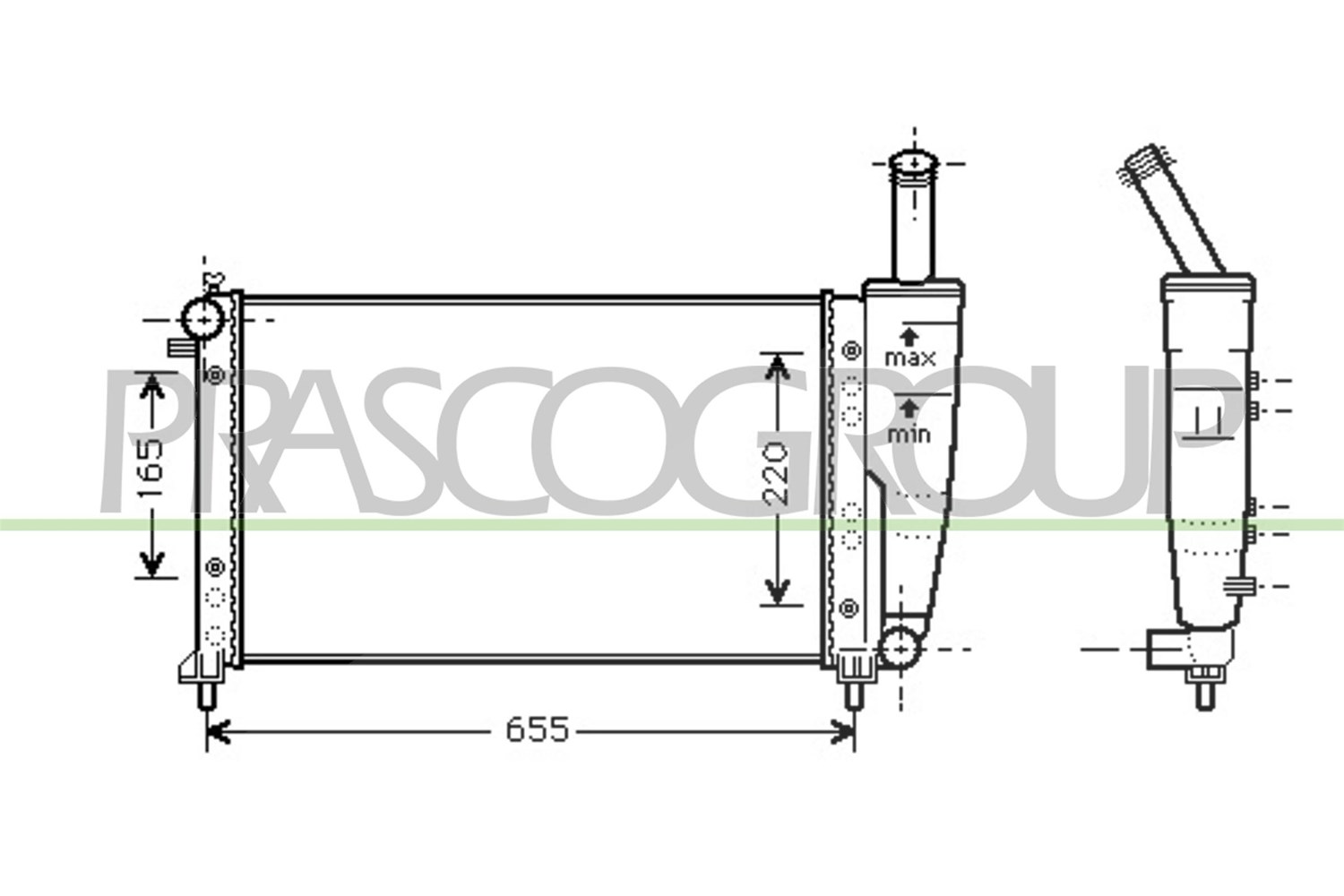 Prasco Kühler, Motorkühlung [Hersteller-Nr. FT133R006] für Fiat