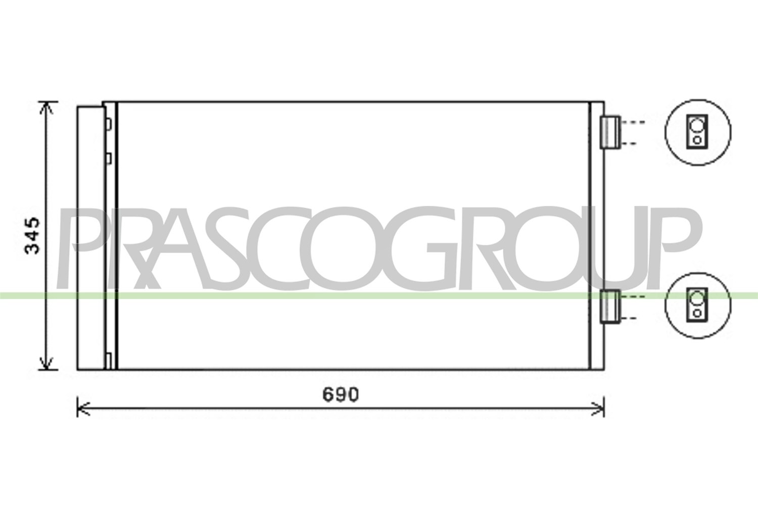 Prasco Kondensator, Klimaanlage [Hersteller-Nr. MN308C003] für Mini