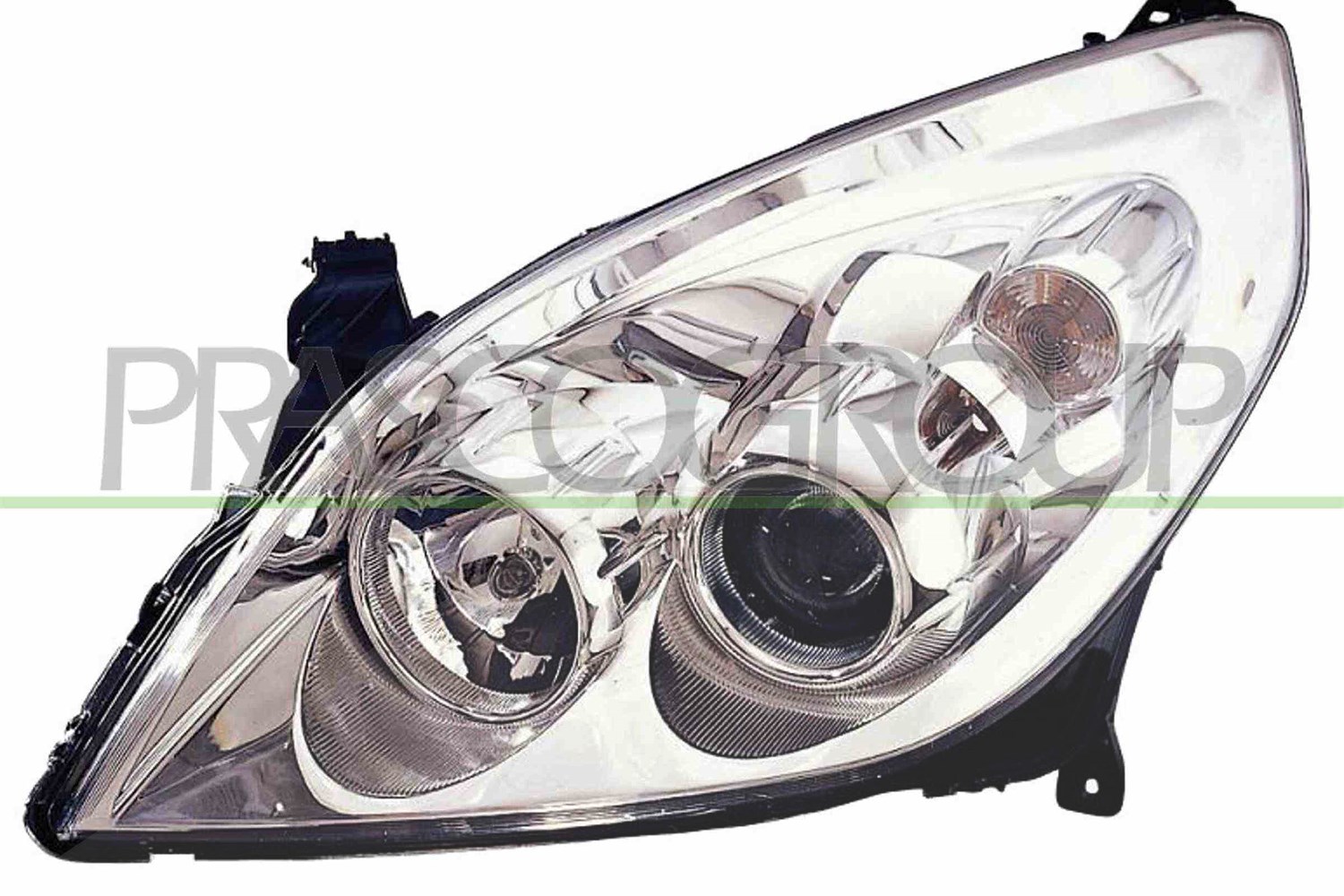 Prasco Scheinwerfer H7/H1 mit Stellmotor chrom [Hersteller-Nr. OP0584904] für Opel, Vauxhall