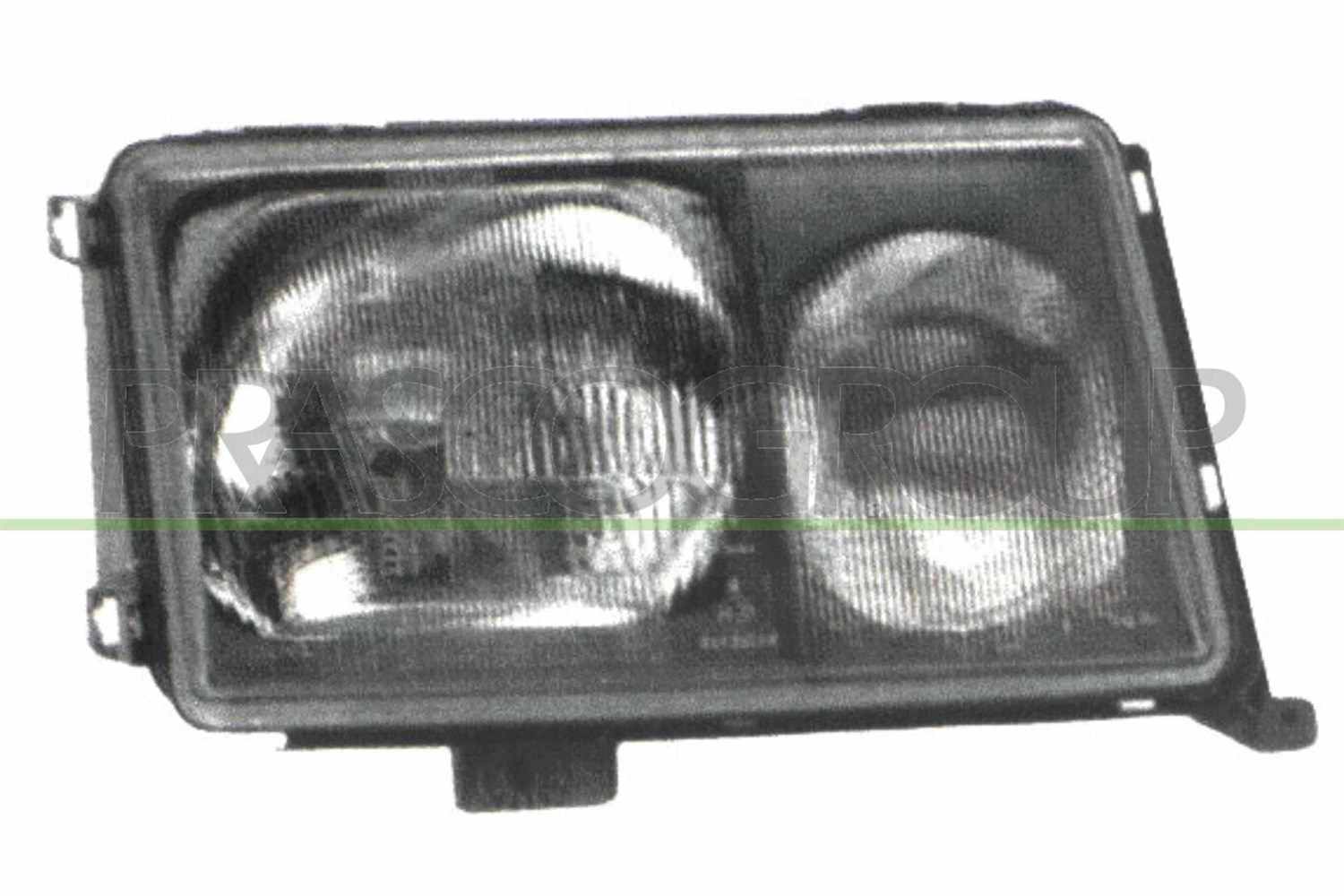 Prasco Scheinwerfer H4/H3 mit NSW, silber, o. Stellmotor [Hersteller-Nr. ME0324603] für Mercedes-Benz