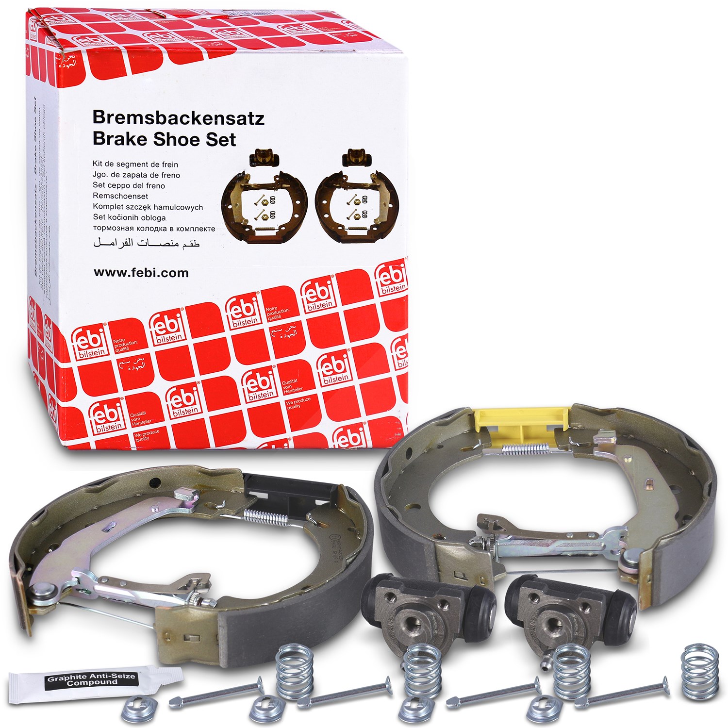 Febi Bilstein Bremsbackensatz vormontiert Trommelbremse hinten [Hersteller-Nr. 37243] für Renault