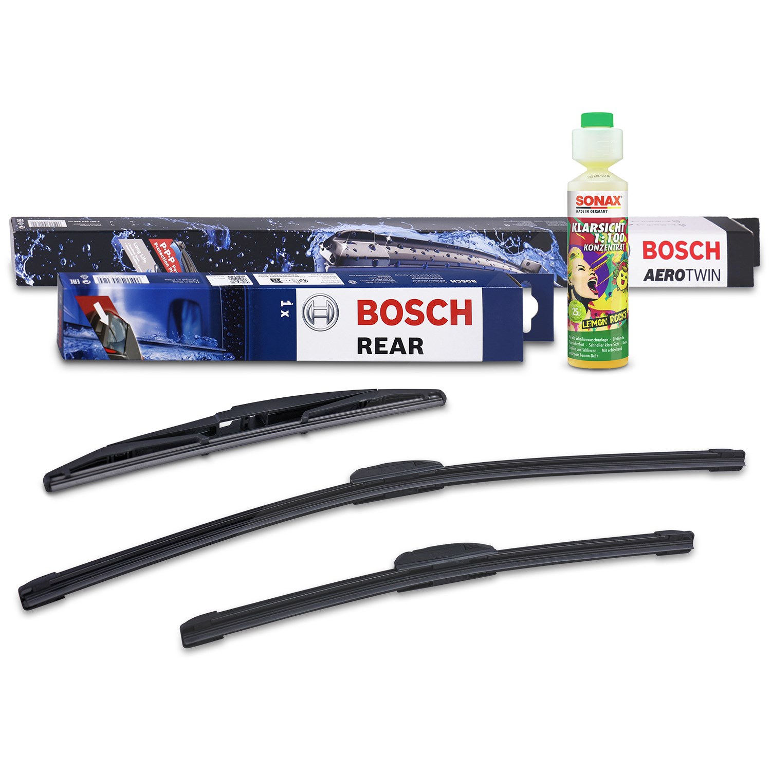 Bosch Wischer vorne +hinten +Scheibenreiniger [Hersteller-Nr. 31185407] für Hyundai, Toyota
