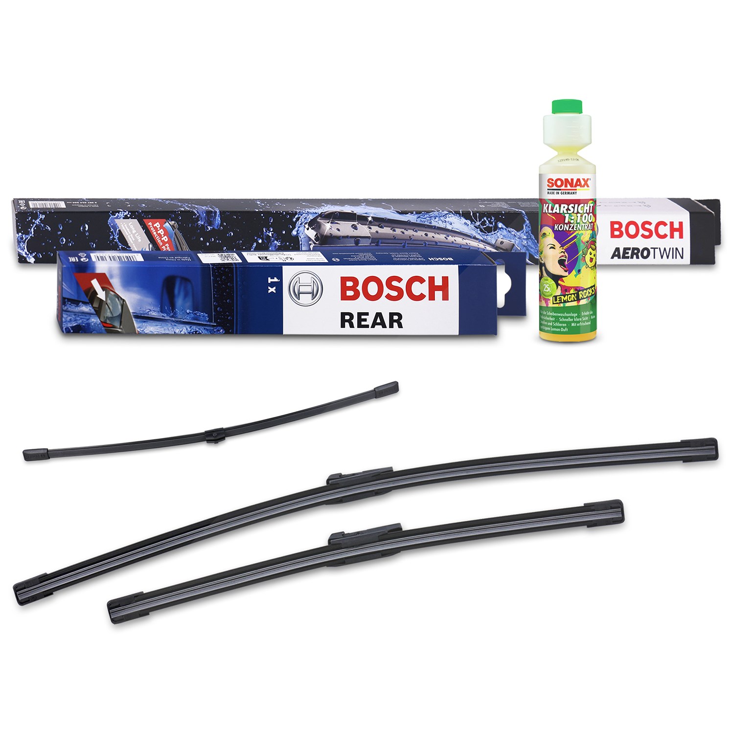 Bosch Wischer vorne +hinten +Scheibenreiniger [Hersteller-Nr. 31185482] für Audi