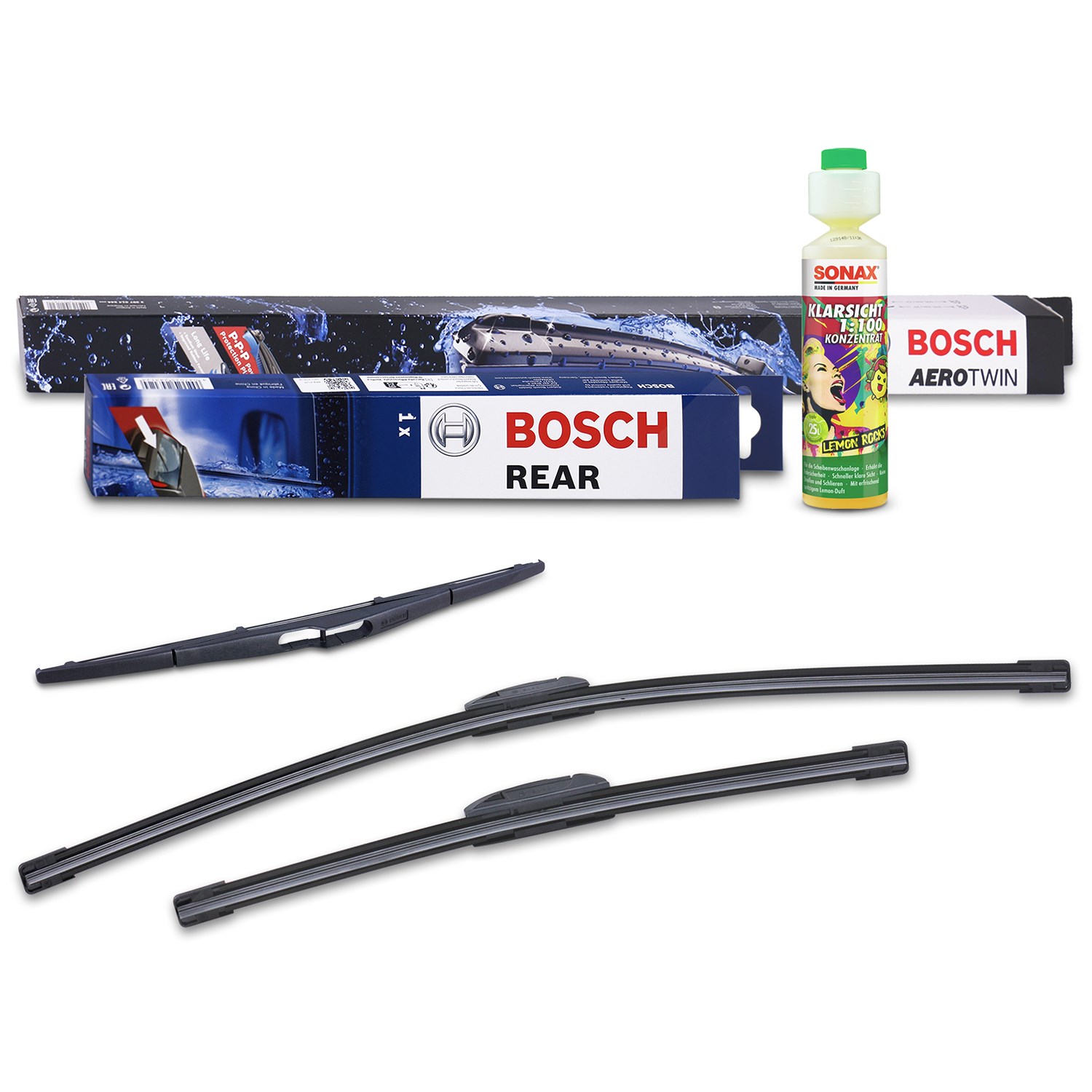Bosch Wischer vorne +hinten +Scheibenreiniger [Hersteller-Nr. 31185533] für Peugeot