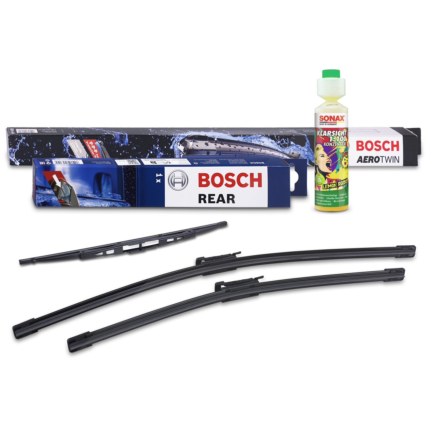 Bosch Wischer vorne +hinten +Scheibenreiniger [Hersteller-Nr. 31185779] für Audi