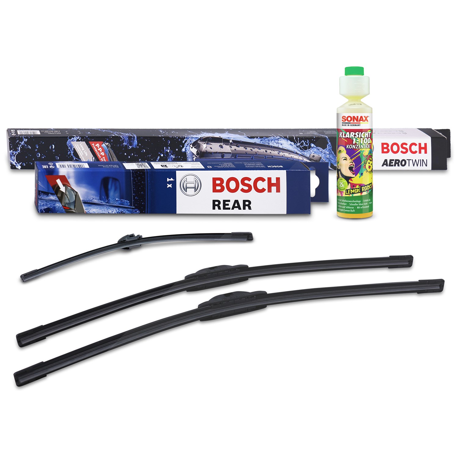 Bosch Wischer vorne +hinten +Scheibenreiniger [Hersteller-Nr. 31185619] für Seat