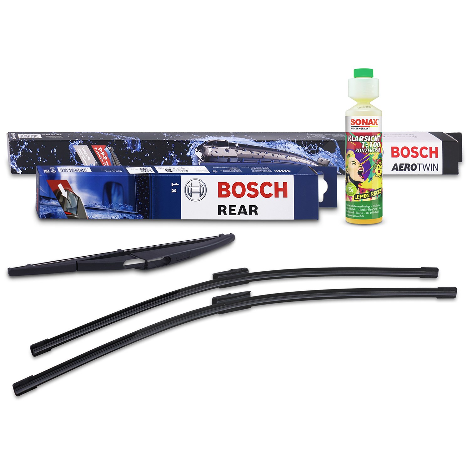 Bosch Wischer vorne +hinten +Scheibenreiniger [Hersteller-Nr. 31185689] für Peugeot