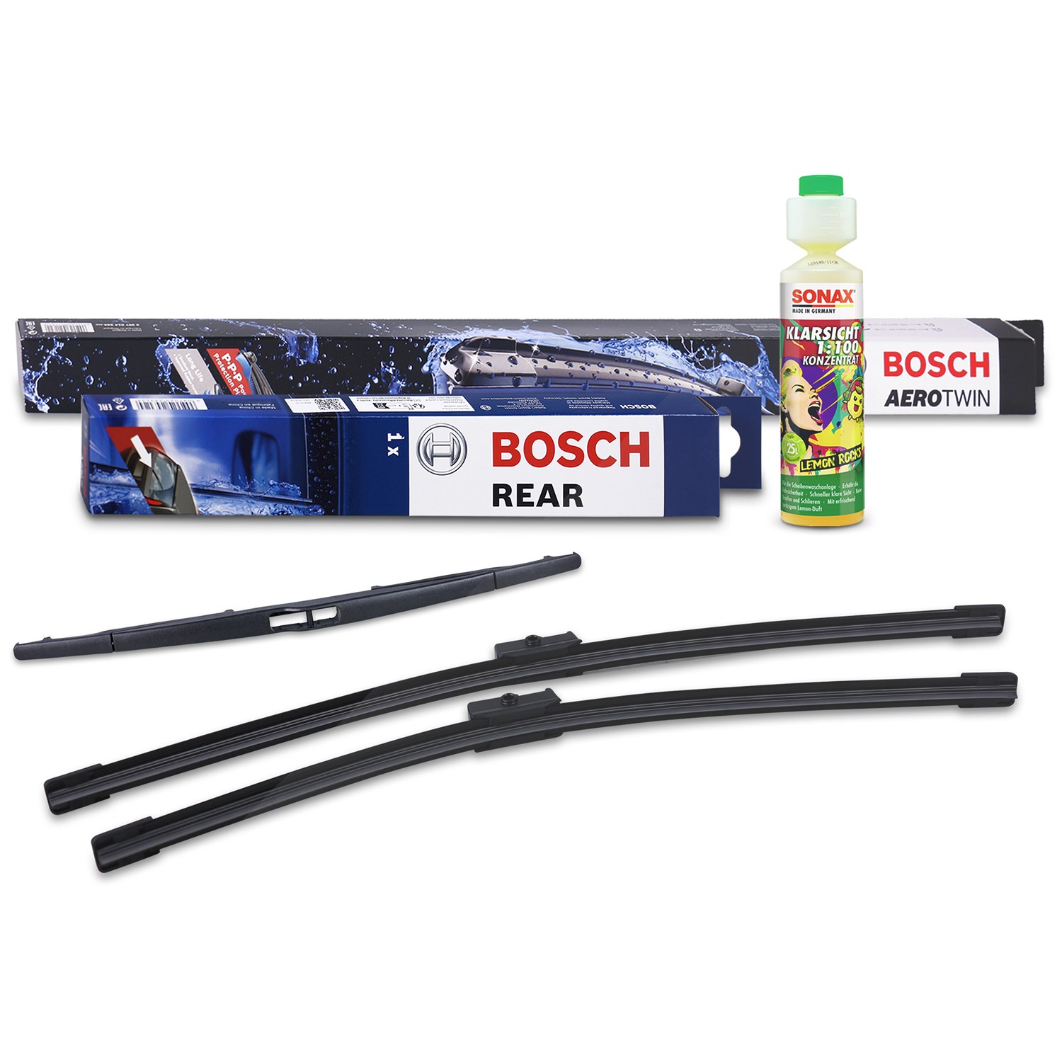 Bosch Wischer vorne +hinten +Scheibenreiniger [Hersteller-Nr. 31185714] für Mazda