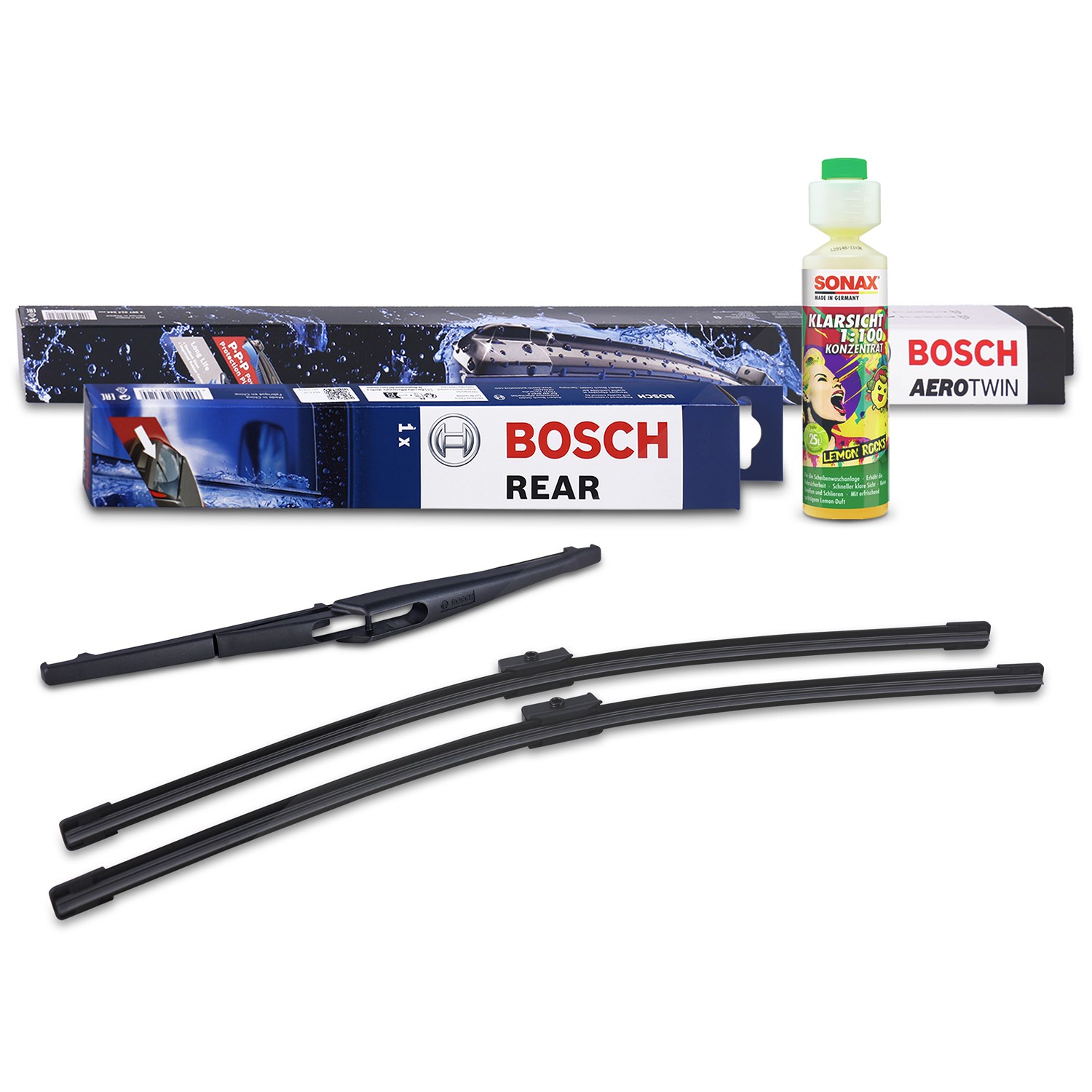Bosch Wischer vorne +hinten +Scheibenreiniger [Hersteller-Nr. 31185722] für Mercedes-Benz