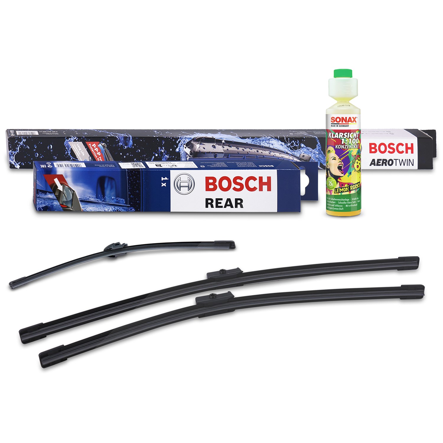 Bosch Wischer vorne +hinten +Scheibenreiniger [Hersteller-Nr. 31185739] für VW