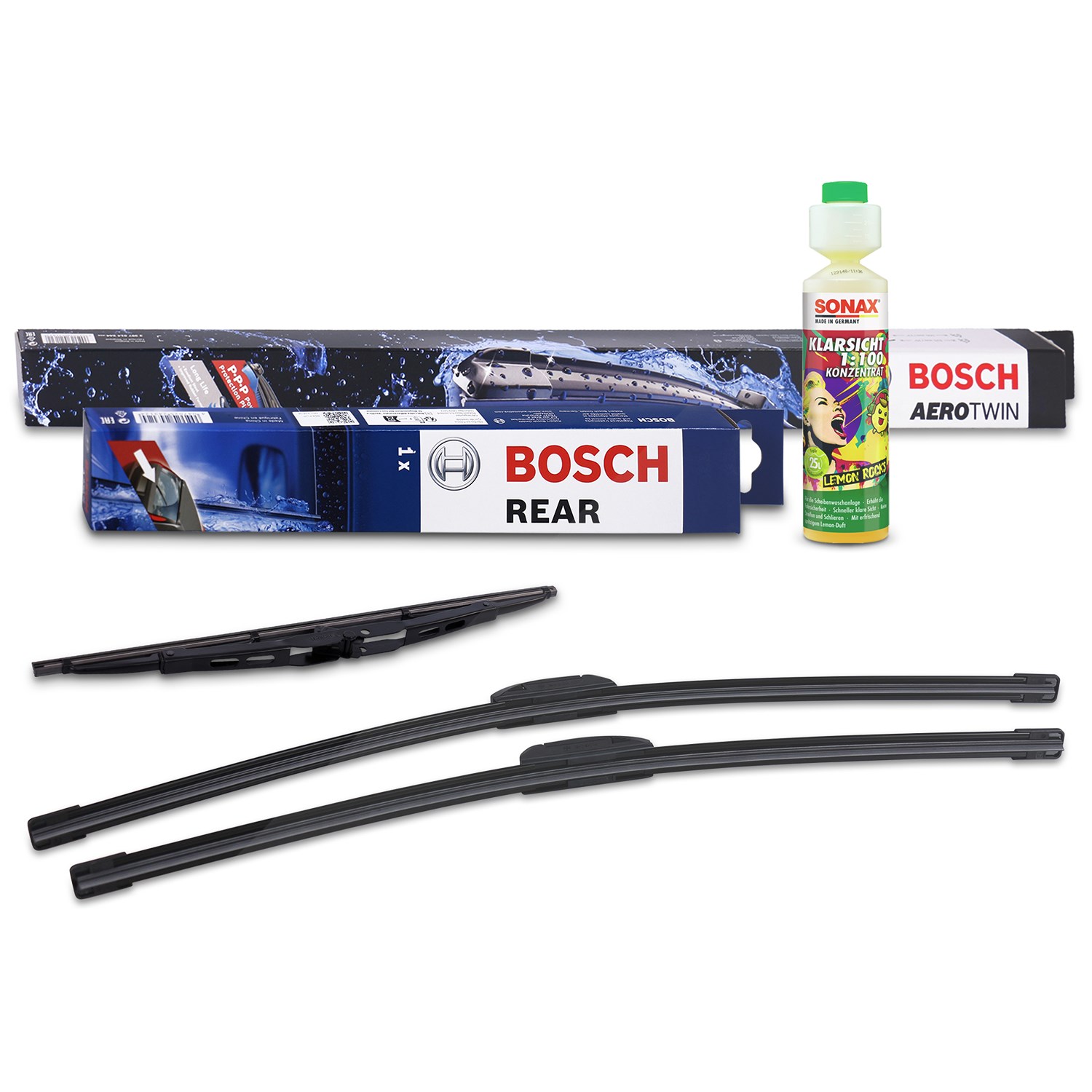 Bosch Wischer vorne +hinten +Scheibenreiniger [Hersteller-Nr. 31185452] für Mercedes-Benz