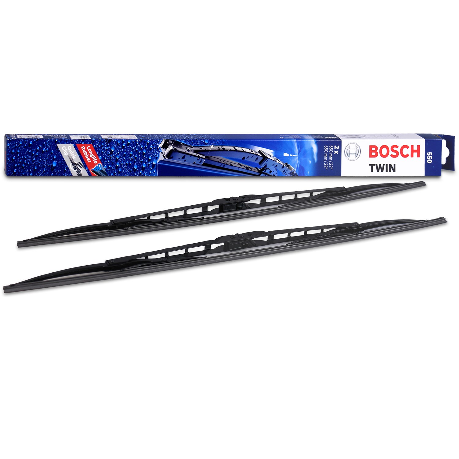 Bosch Wischerblatt Twin 550 [Hersteller-Nr. 3397118420] für Mg, Land Rover, Rover, Ram, Ford, Gaz, Audi, Citroën, Ford Usa, Honda, Chevrolet, Cadillac
