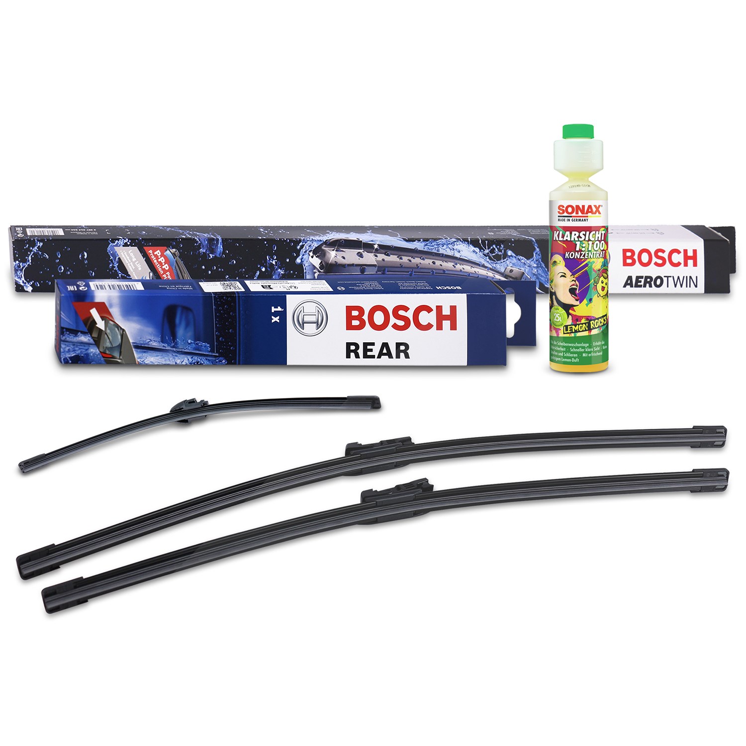 Bosch Wischer vorne +hinten +Scheibenreiniger [Hersteller-Nr. 31185585] für VW