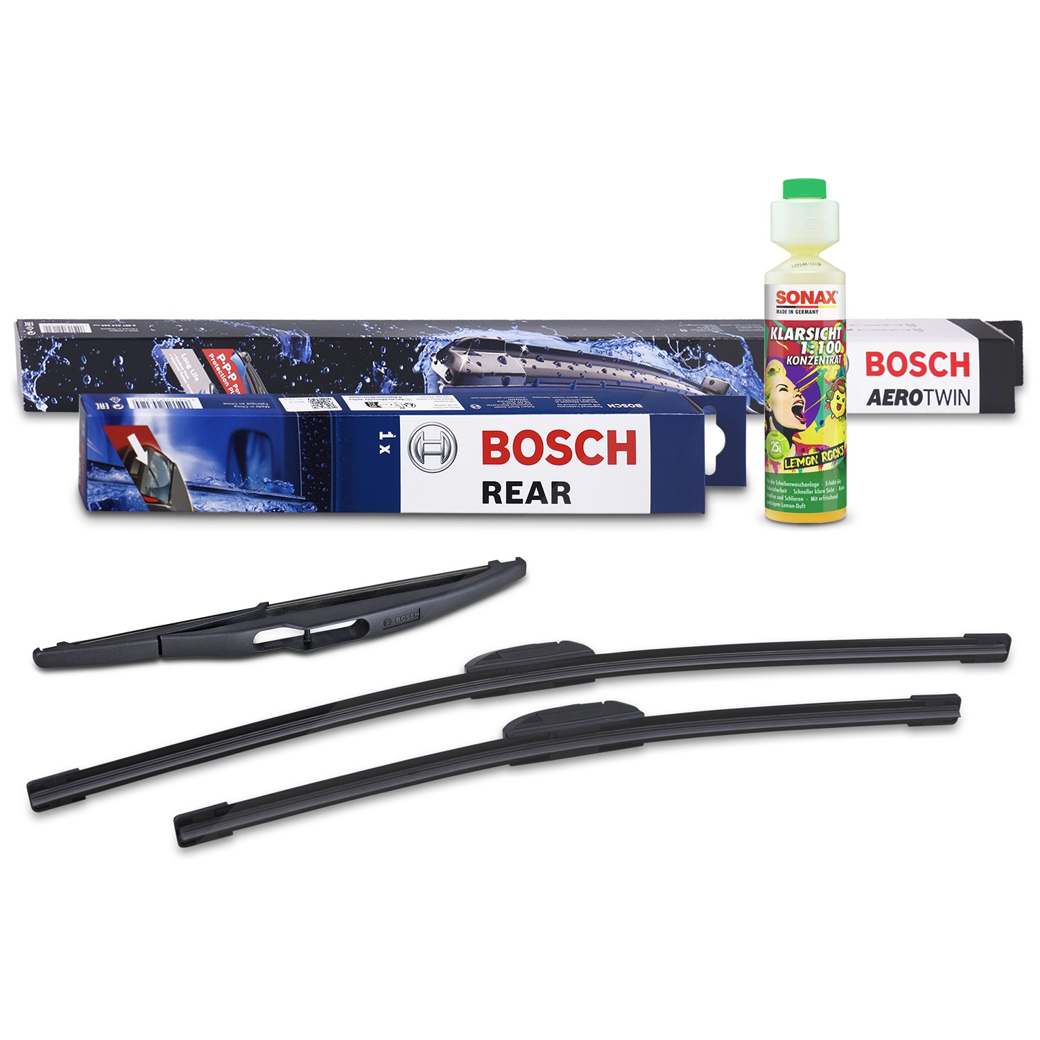 Bosch Wischer vorne +hinten +Scheibenreiniger [Hersteller-Nr. 31185794] für Renault