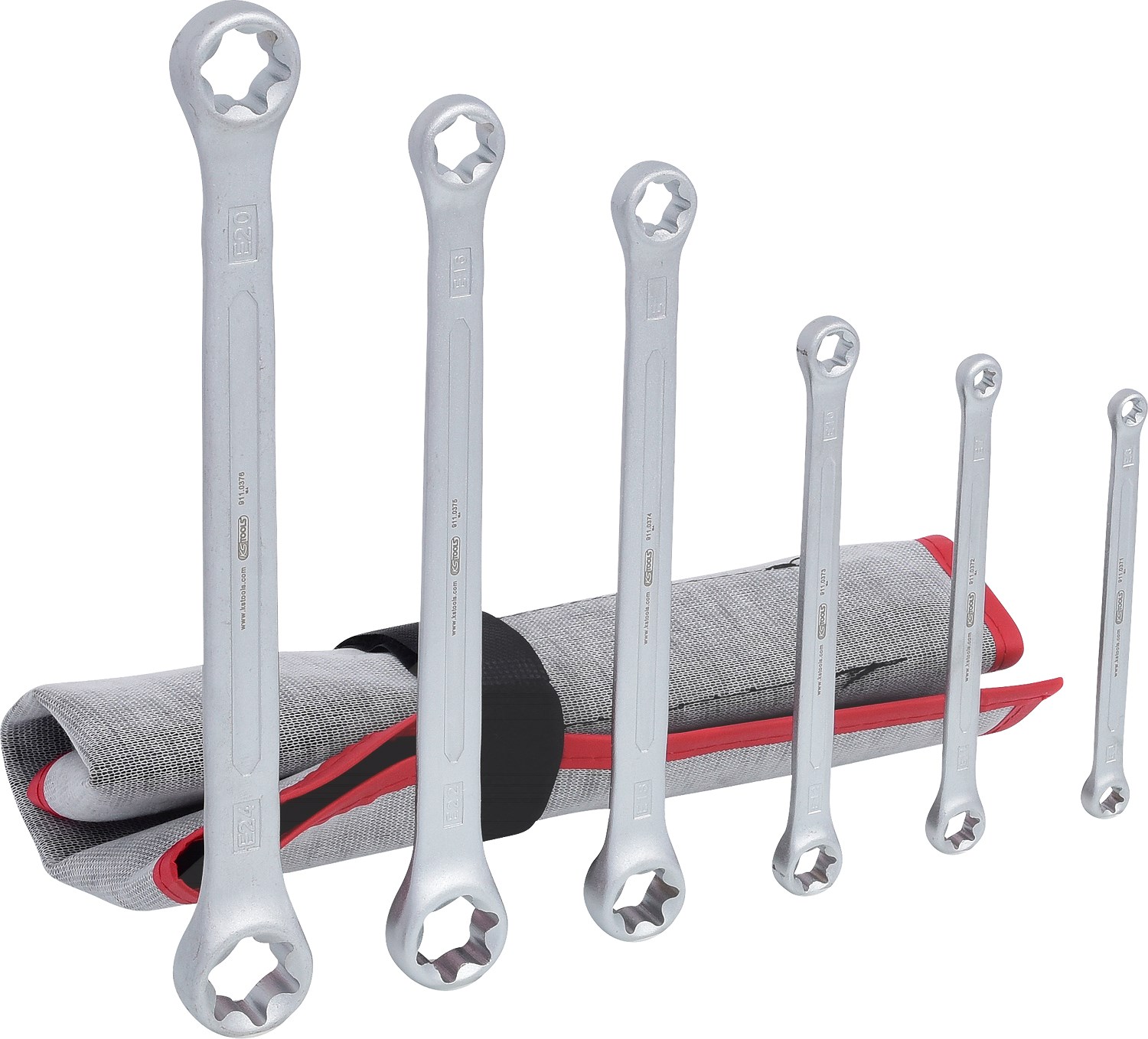 KS TOOLS Doppel-Ringschlüsselsatz E-Profil E6–E24 – matt satiniert - Bild 3