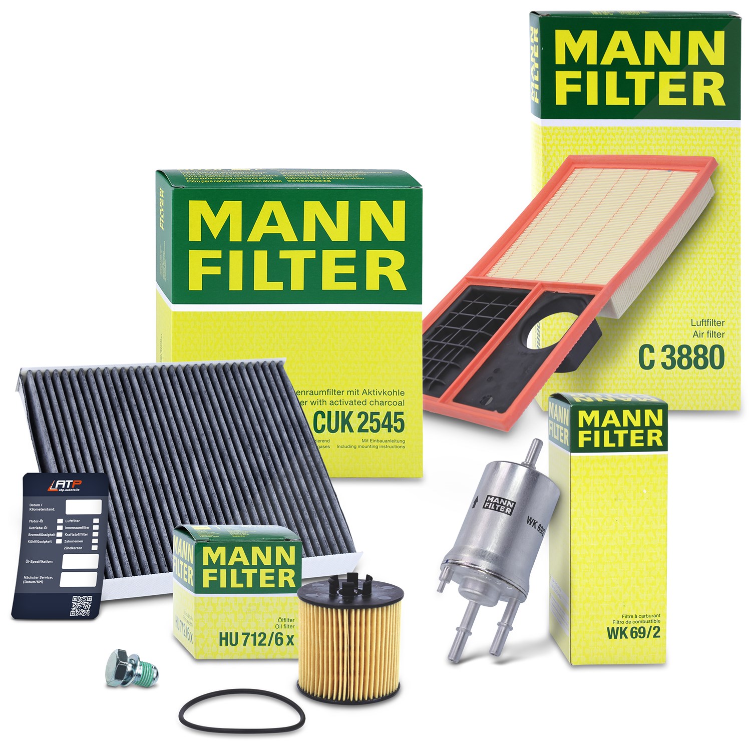 Mann-filter Inspektionspaket Filtersatz SET B [Hersteller-Nr. 10491932] für VW, Seat, Skoda