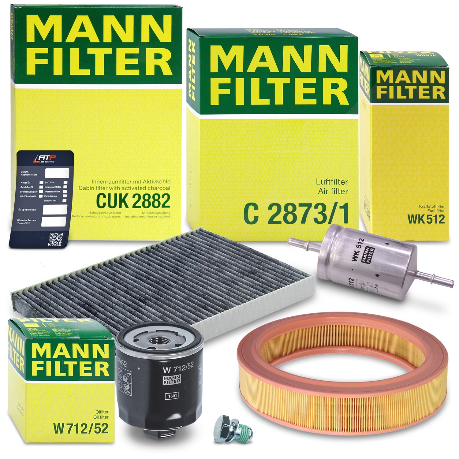 Mann-filter Inspektionspaket Filtersatz SET B [Hersteller-Nr. 10492399] für VW, Seat