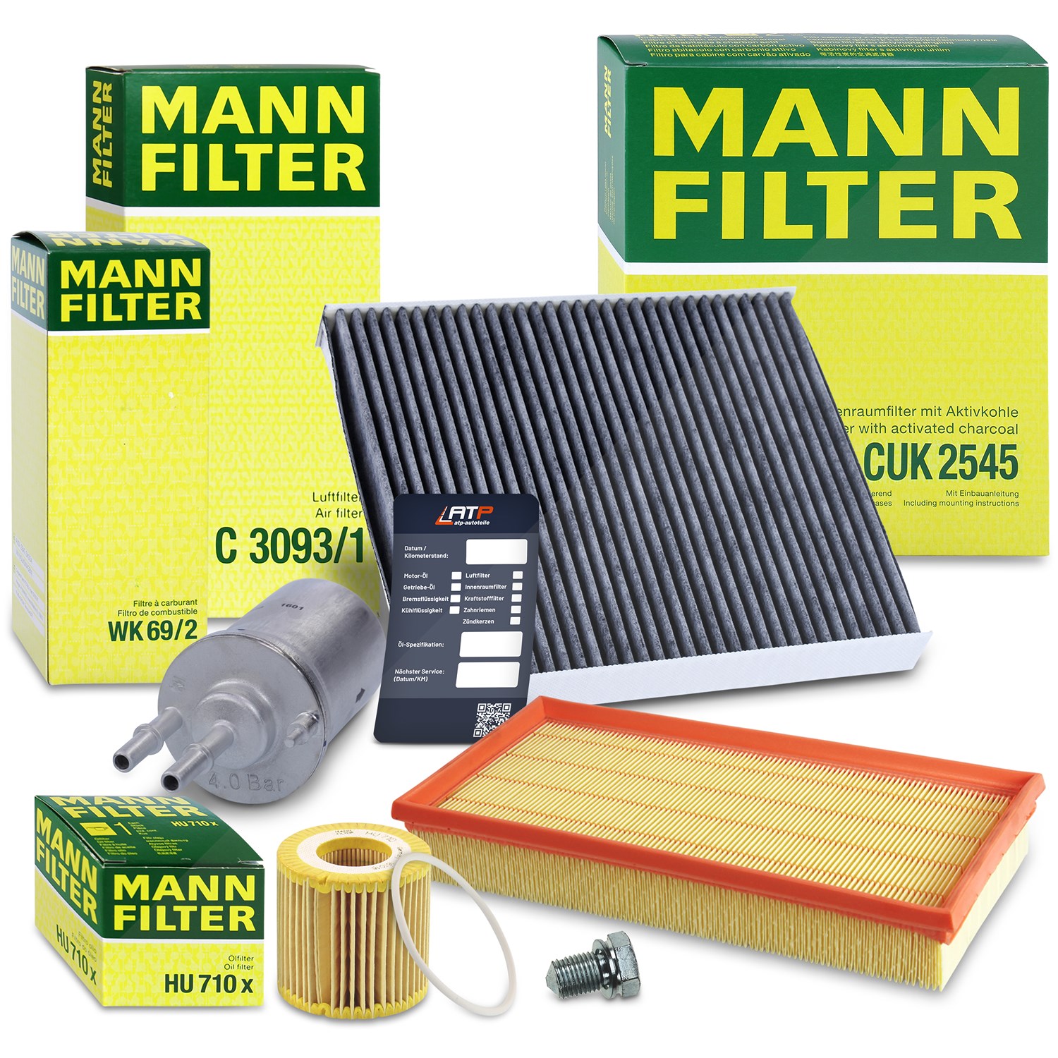 Mann-filter Inspektionspaket Filtersatz SET B [Hersteller-Nr. 10492377] für VW, Seat