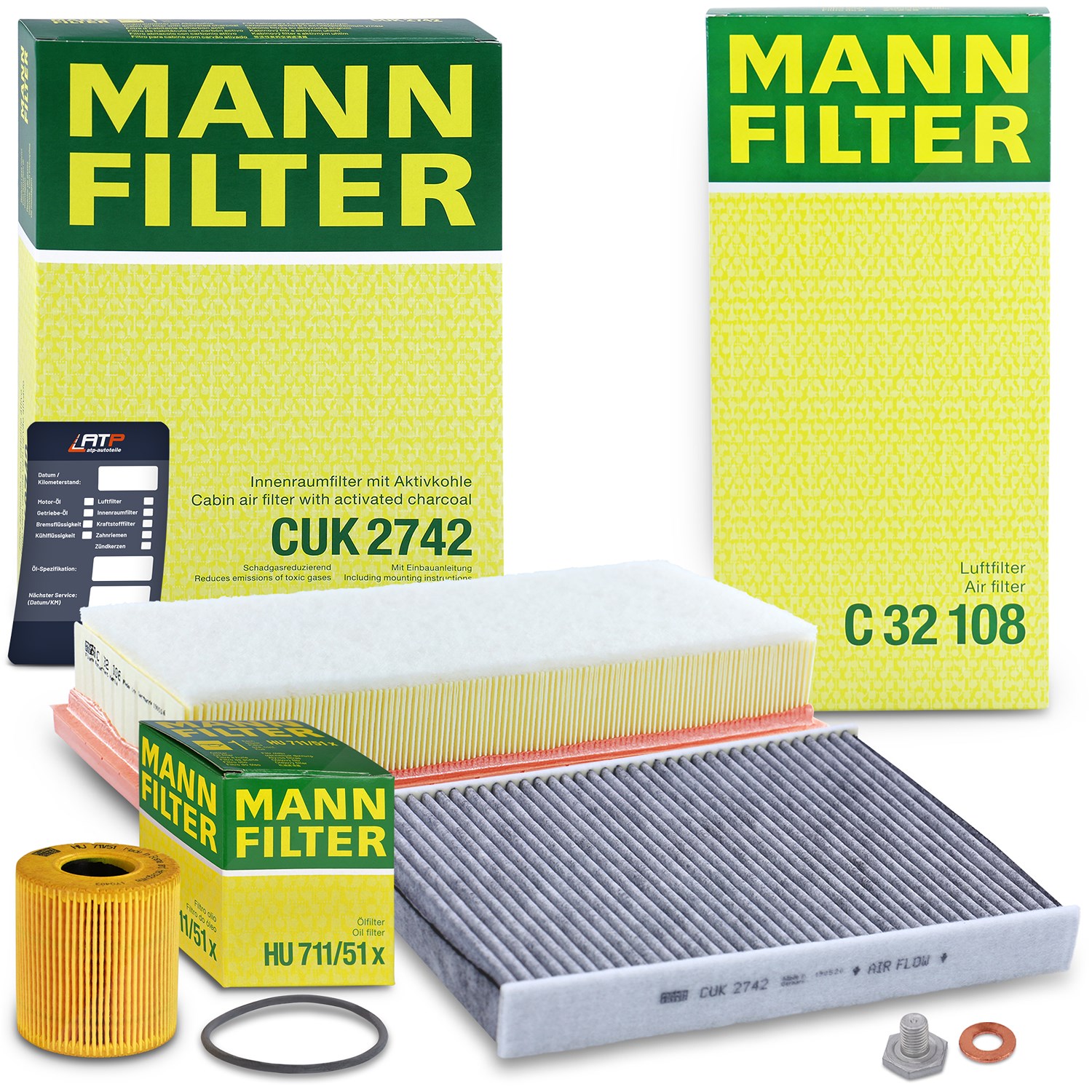Mann-filter Inspektionspaket Filtersatz SET A [Hersteller-Nr. 10492738] für Citroën, Peugeot