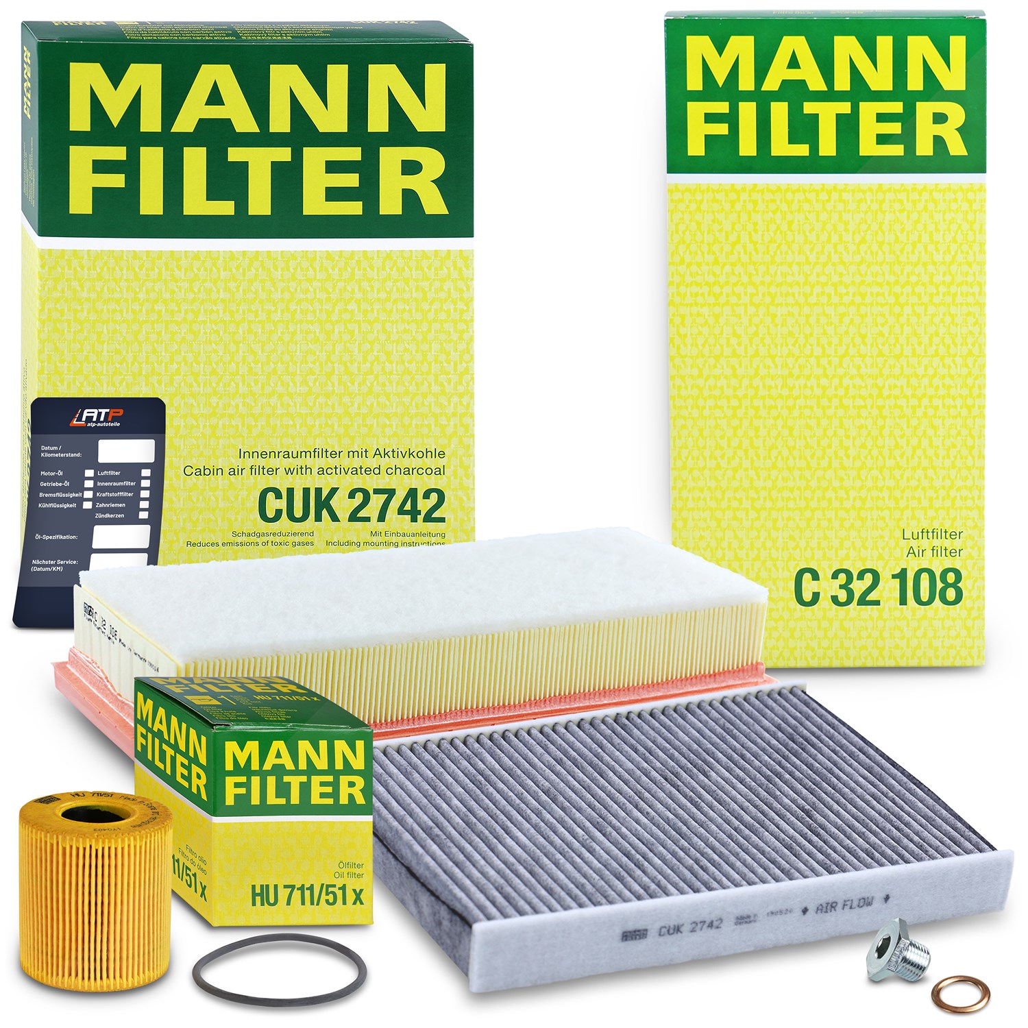 Mann-filter Inspektionspaket Filtersatz SET A [Hersteller-Nr. 10492739] für Citroën, Peugeot