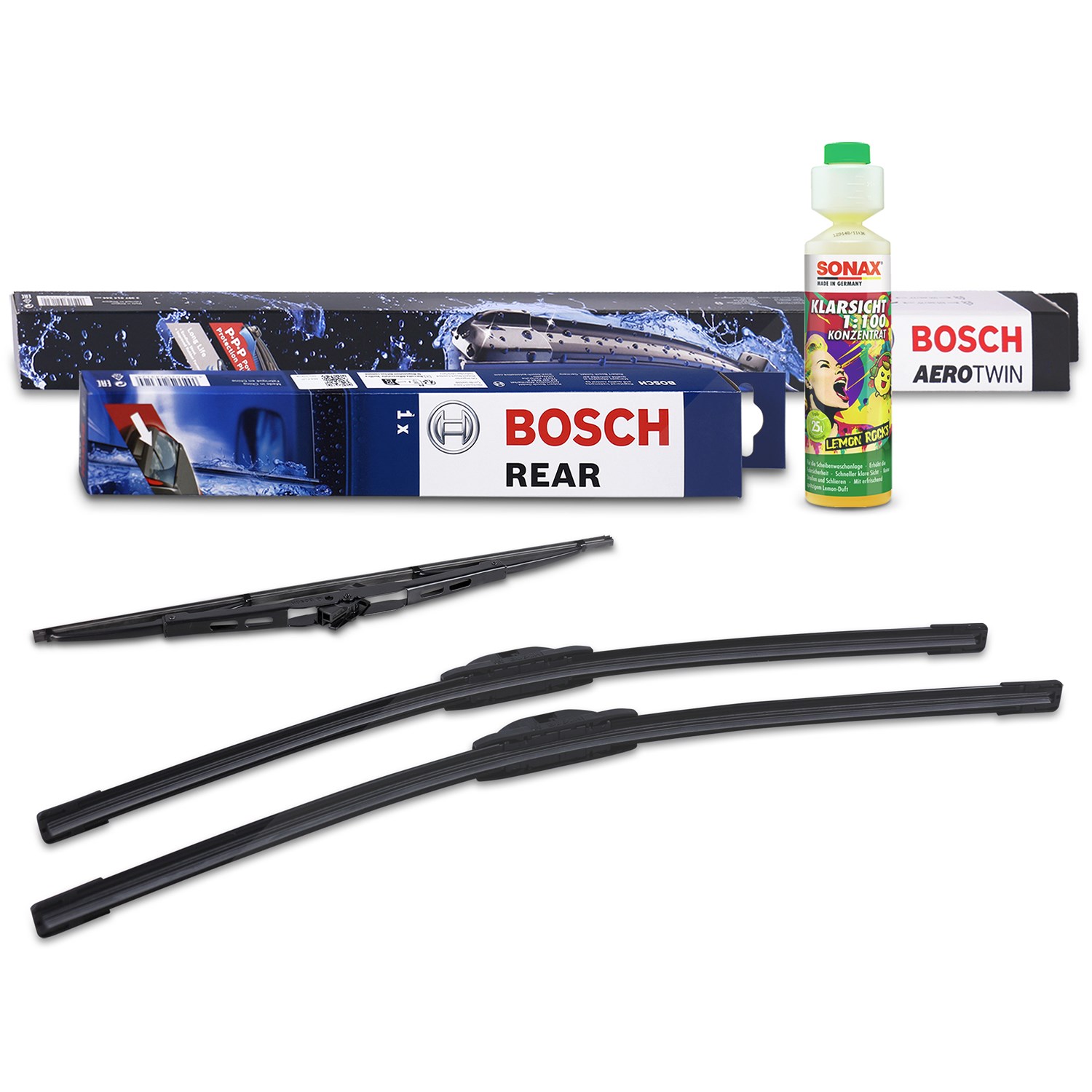 Bosch Wischer vorne +hinten +Scheibenreiniger [Hersteller-Nr. 31185386] für Audi
