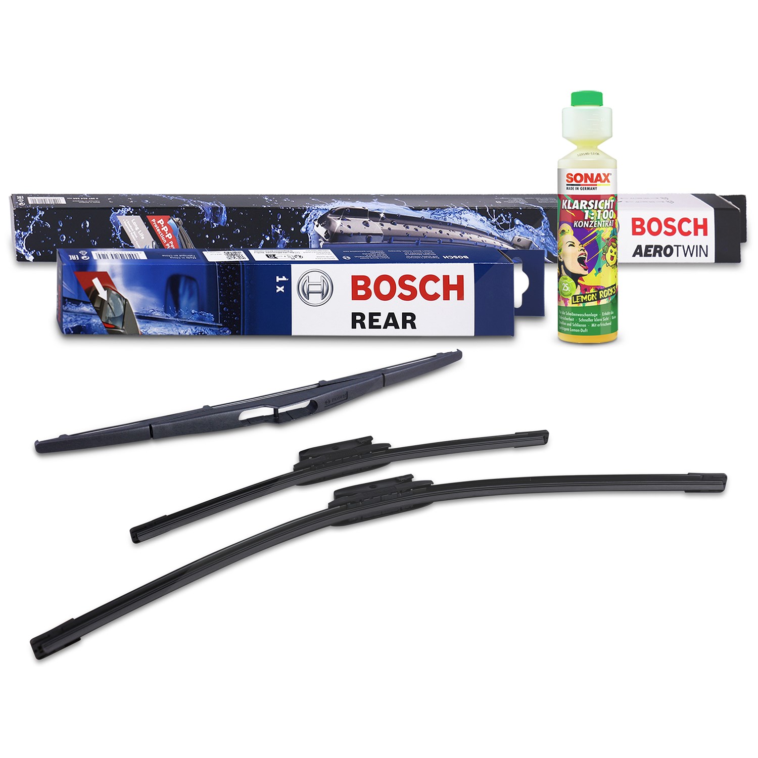 Bosch Wischer vorne +hinten +Scheibenreiniger [Hersteller-Nr. 31185527] für Renault