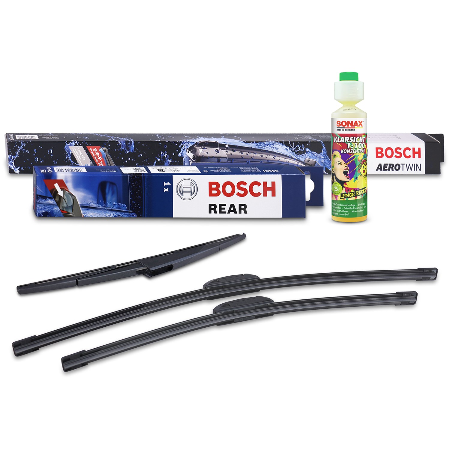 Bosch Wischer vorne +hinten +Scheibenreiniger [Hersteller-Nr. 31185380] für Opel