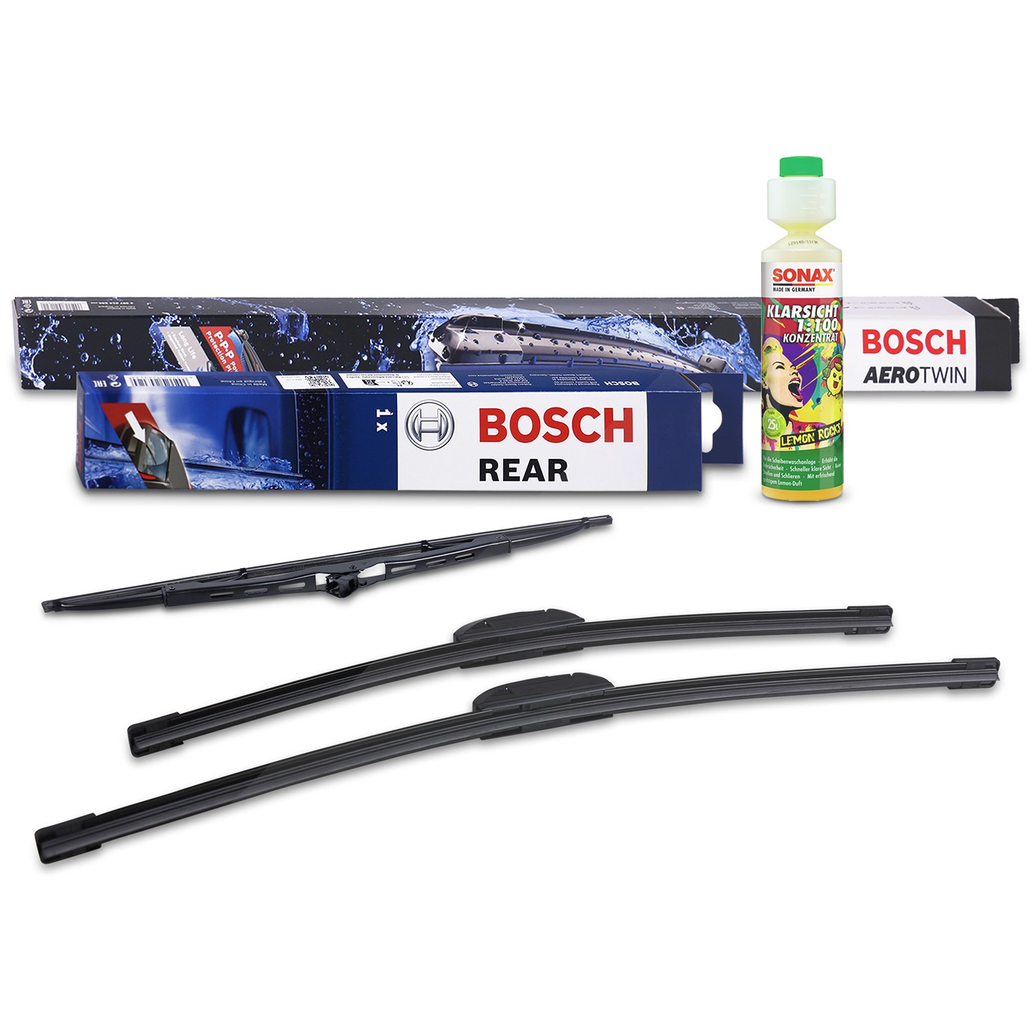 Bosch Wischer vorne +hinten +Scheibenreiniger [Hersteller-Nr. 31185683] für Ford
