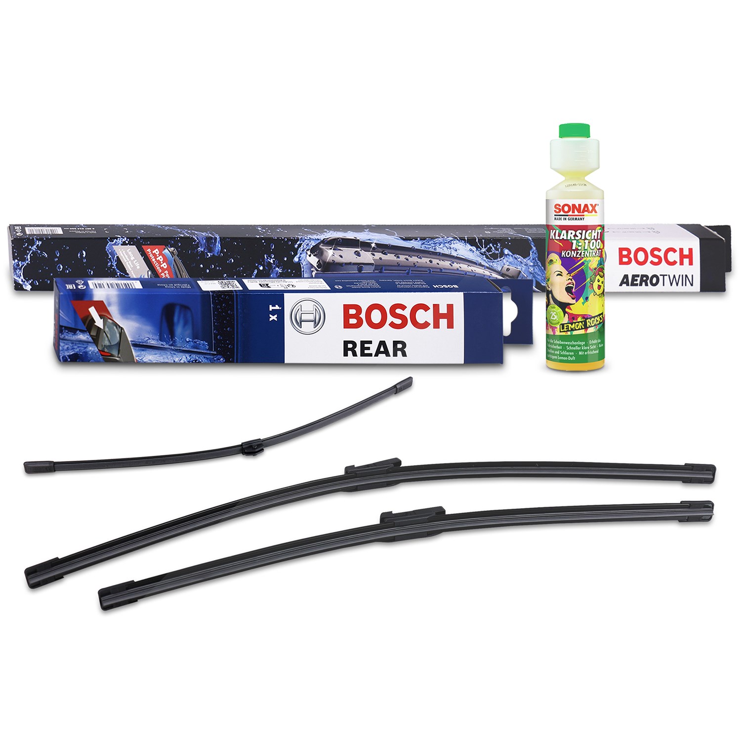 Bosch Wischer vorne +hinten +Scheibenreiniger [Hersteller-Nr. 31185695] für Audi