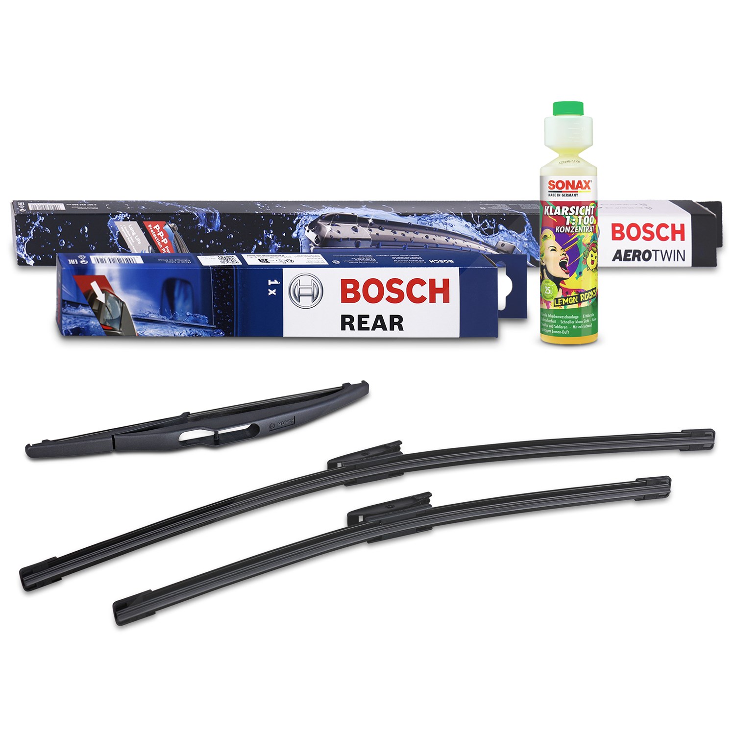 Bosch Wischer vorne +hinten +Scheibenreiniger [Hersteller-Nr. 31185788] für Renault