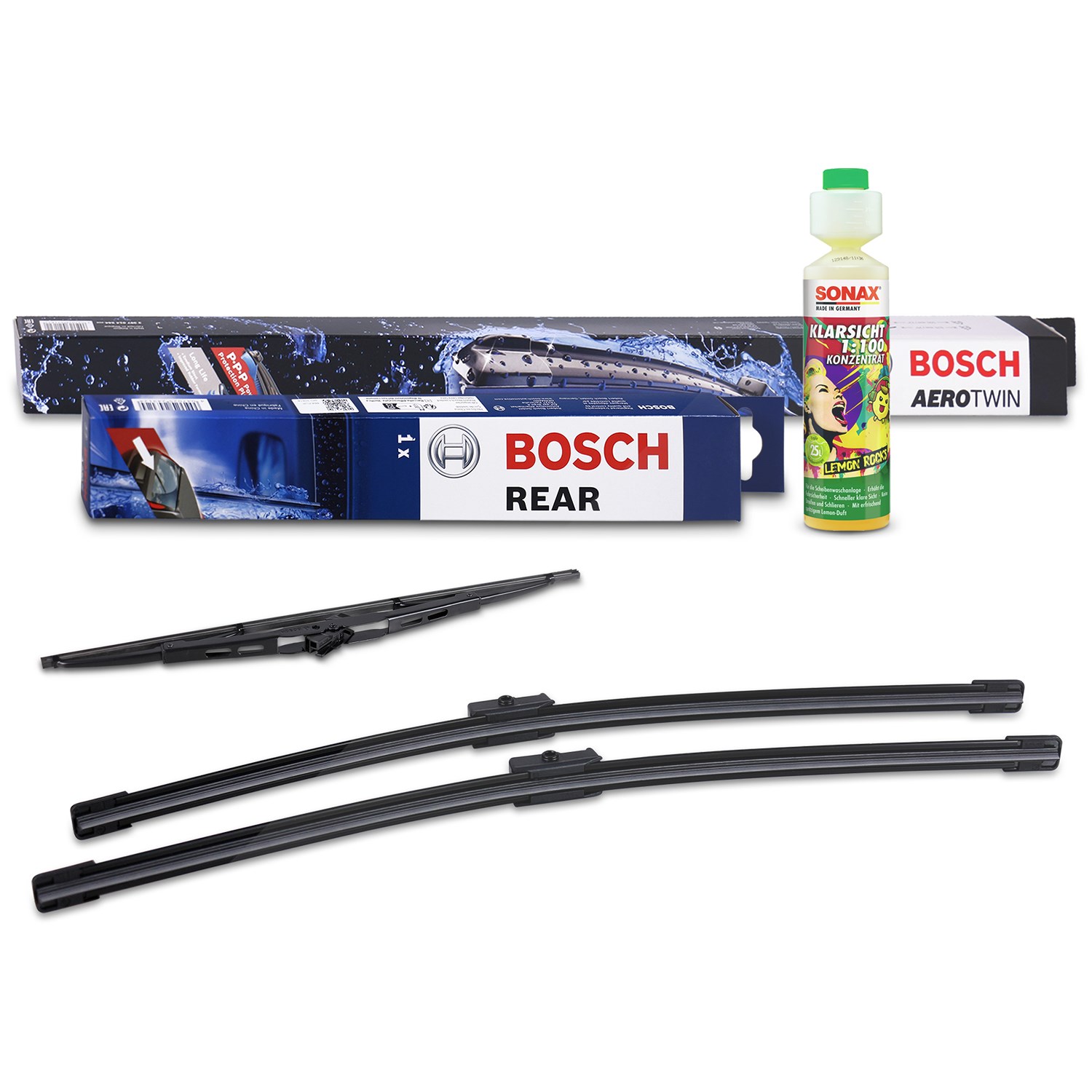 Bosch Wischer vorne +hinten +Scheibenreiniger [Hersteller-Nr. 31185747] für VW