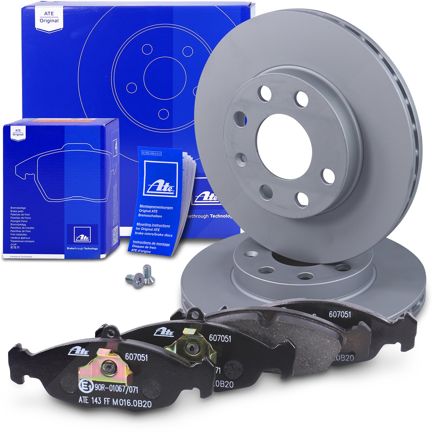 Ate Bremsscheiben+Bremsbeläge Vorderachse Belüftet [Hersteller-Nr. 10696628] für Opel, Daewoo