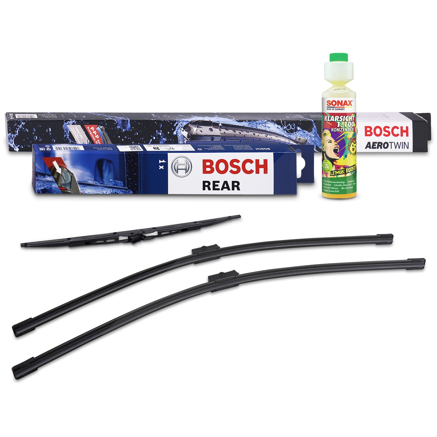 Bosch Wischer vorne +hinten +Scheibenreiniger [Hersteller-Nr. 31185576] für Mercedes-Benz