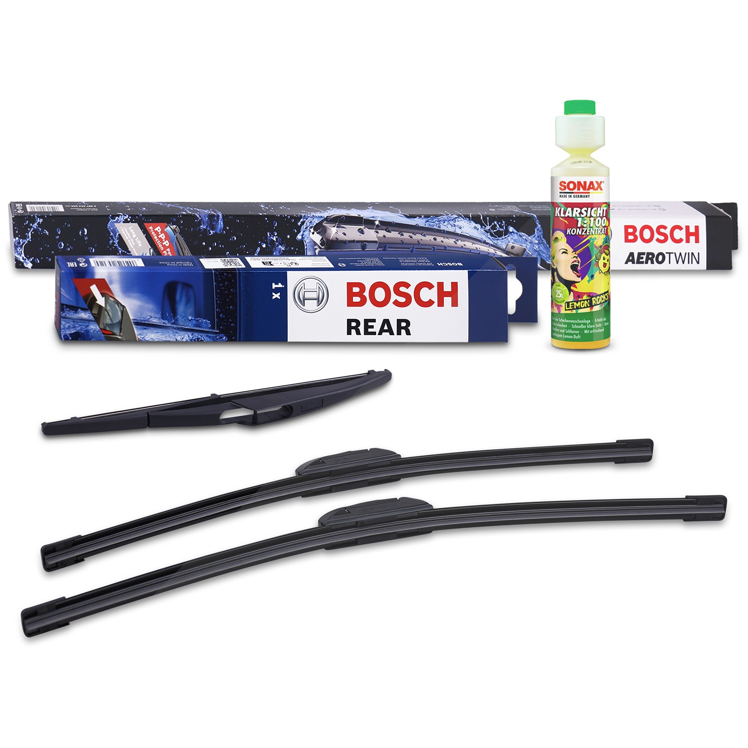 Bosch Wischer vorne +hinten +Scheibenreiniger [Hersteller-Nr. 31185753] für Opel