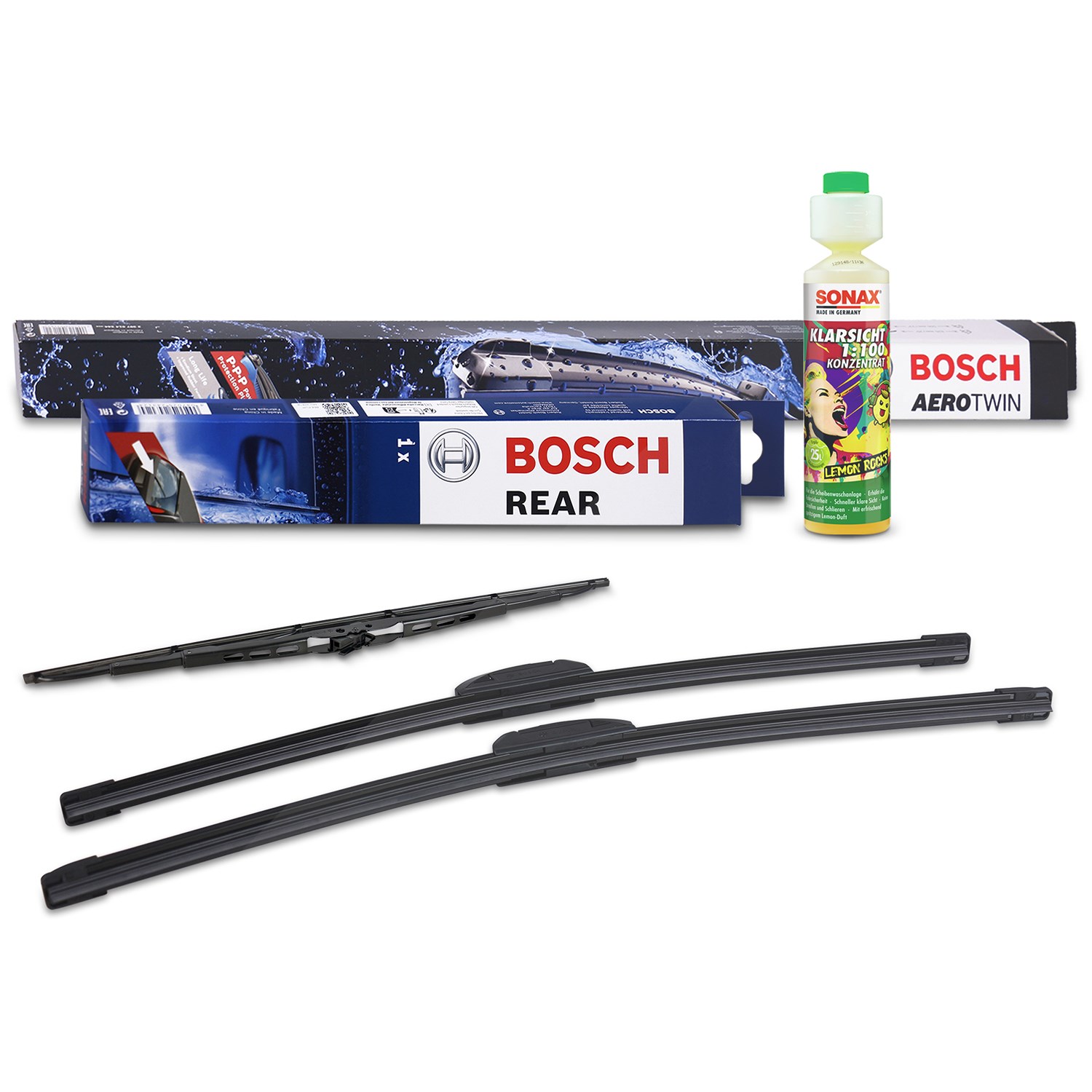 Bosch Wischer vorne +hinten +Scheibenreiniger [Hersteller-Nr. 31185771] für Audi, Citroën