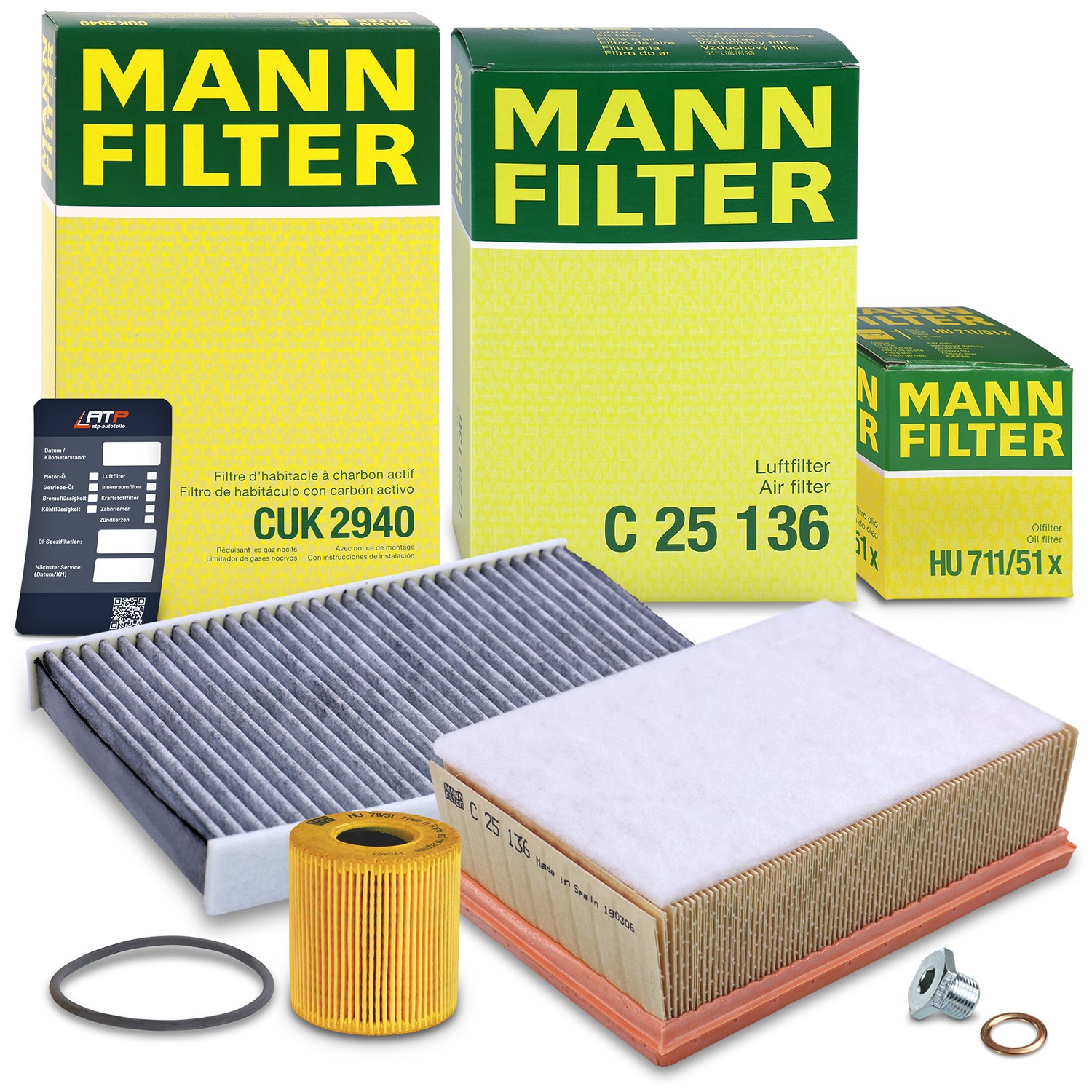 Mann-filter Inspektionspaket Filtersatz SET A [Hersteller-Nr. 10492767] für Citroën, Peugeot