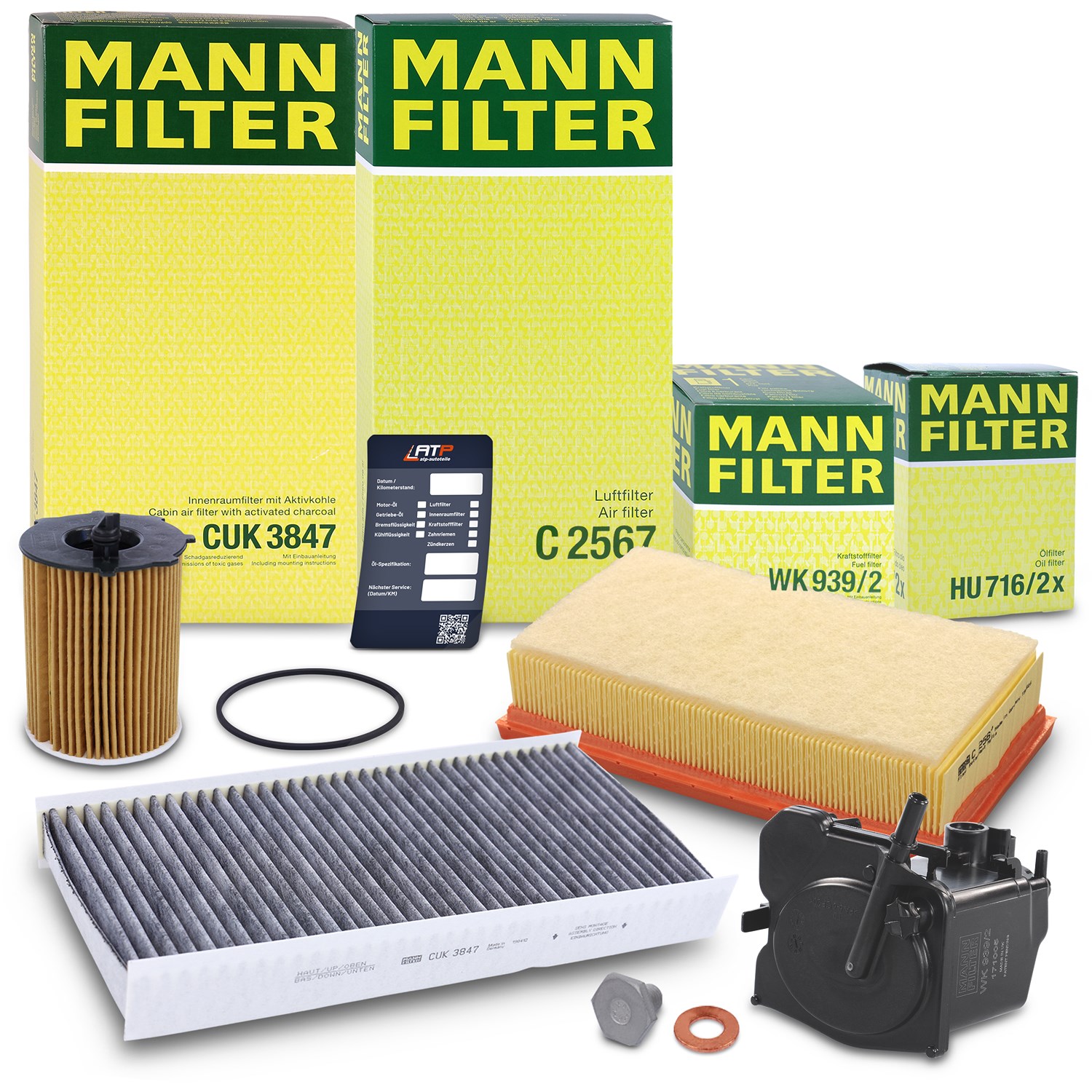 Mann-filter Inspektionspaket Filtersatz SET B [Hersteller-Nr. 10492782] für Peugeot, Citroën, Fiat