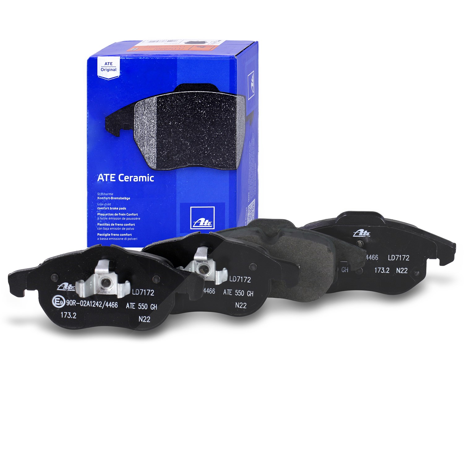 Ate CERAMIC Bremsbelagsatz vorne [Hersteller-Nr. 13.0470-7172.2] für Vauxhall, Saab, Fiat, Opel, Chevrolet
