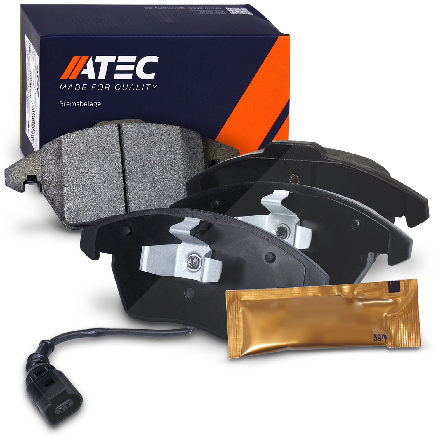 Atec Bremsbeläge vorne (Satz) mit VWK [Hersteller-Nr. 10600499] für Skoda, Seat, VW, Audi