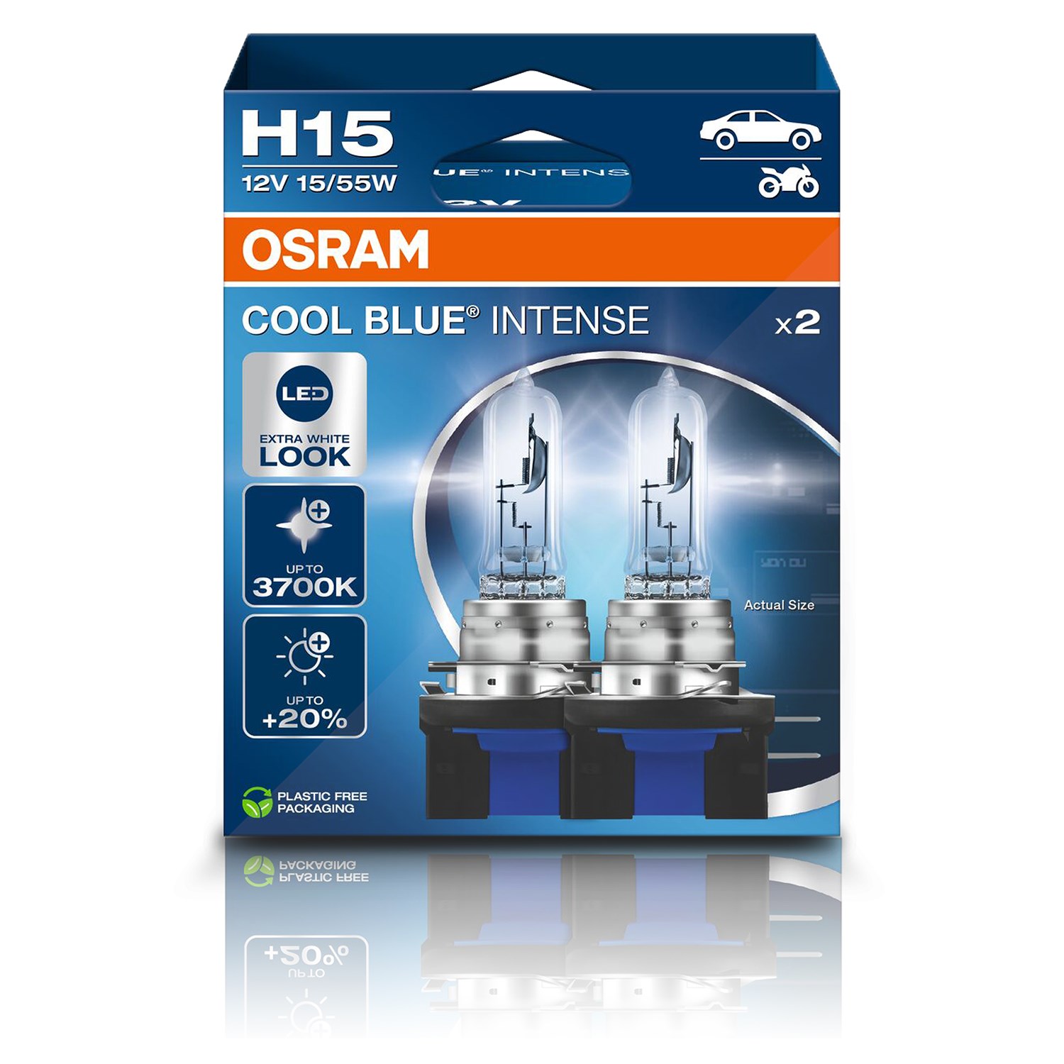 Osram H15 COOL BLUE INTENSE Glühlampe 2er Box [Hersteller-Nr. 64176CBN-2HB]