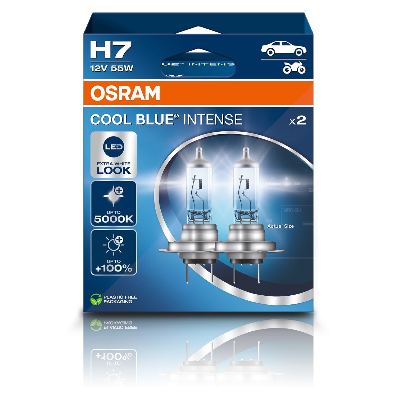 Osram H7 COOL BLUE INTENSE Glühlampe DuoBox [Hersteller-Nr. 64210CBN-2HB]