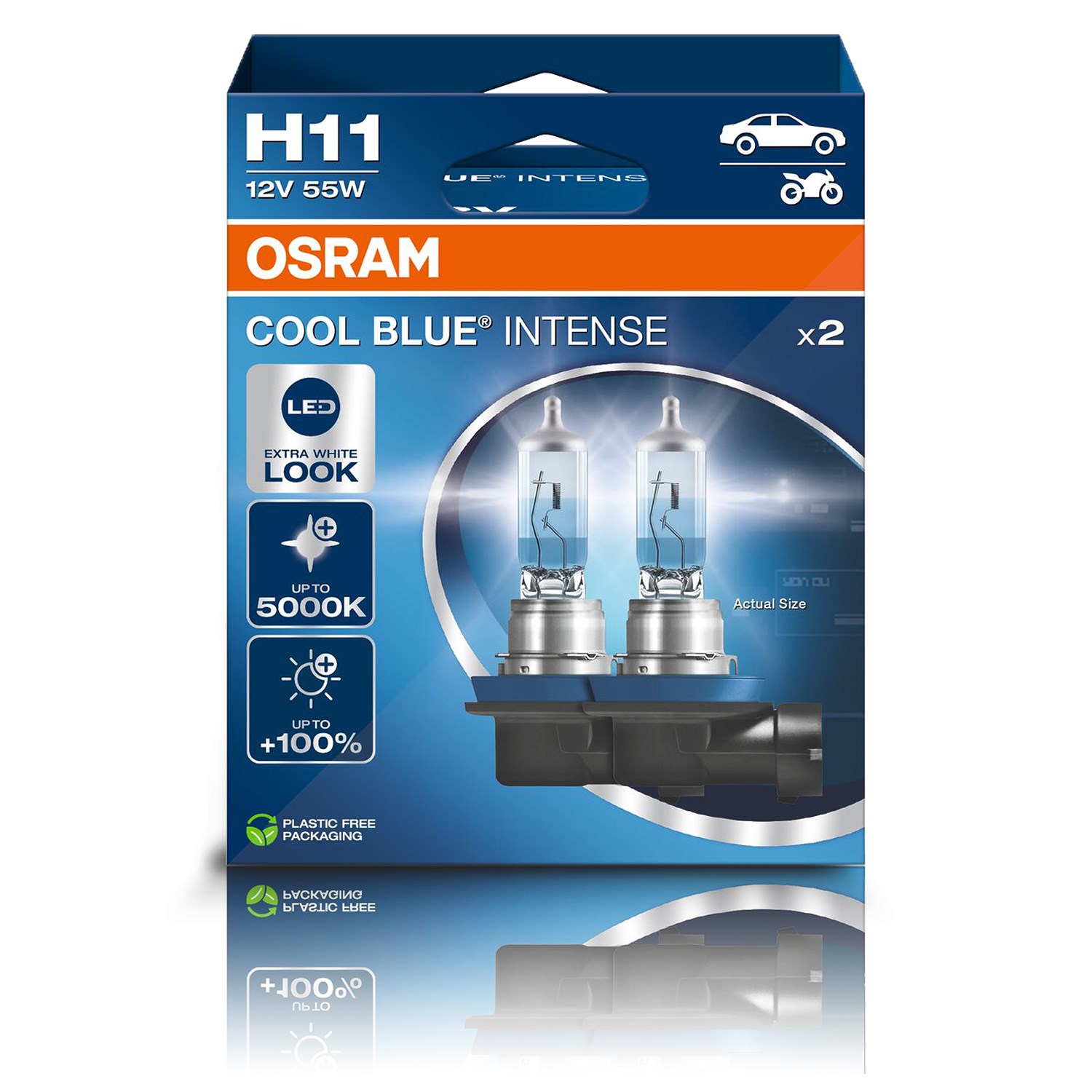 Osram H11 COOL BLUE INTENSE Glühlampe DUOBOX [Hersteller-Nr. 64211CBN-2HB]