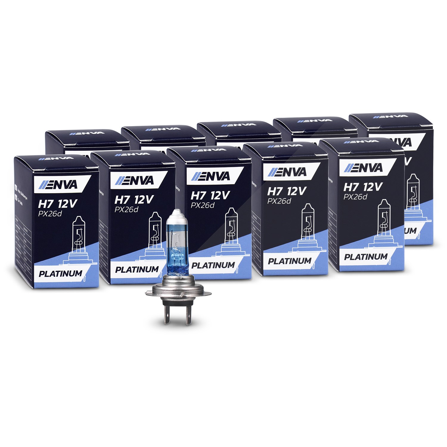 Enva 10x Glühlampe H7 55W 12V - PLATINUM --> bis zu 130% mehr Licht! [Hersteller-Nr. 40975659]