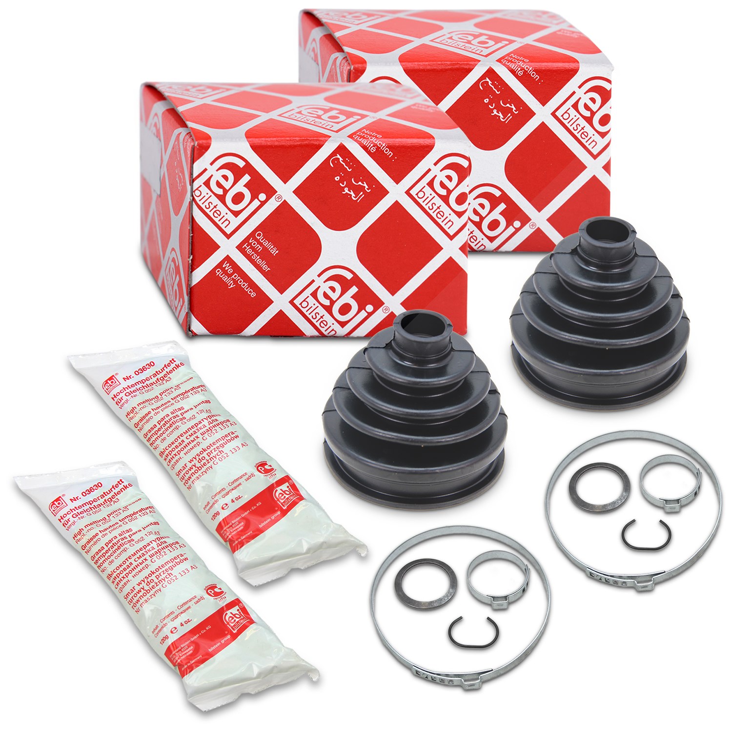 Febi Bilstein 2x Faltenbalgsatz, Antriebswelle [Hersteller-Nr. 01171] für Audi, Skoda, VW
