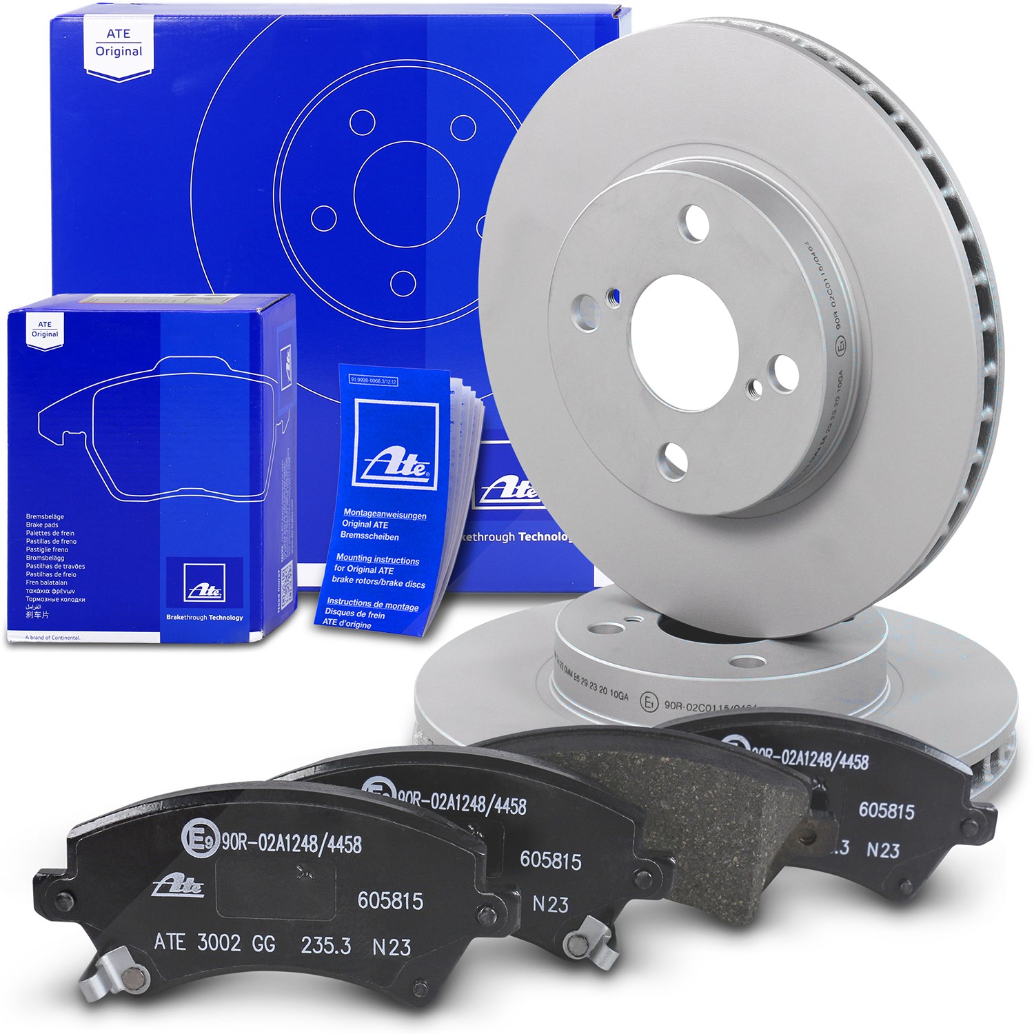 Ate Bremsscheiben+Bremsbeläge Vorderachse Belüftet [Hersteller-Nr. 10696366] für Toyota