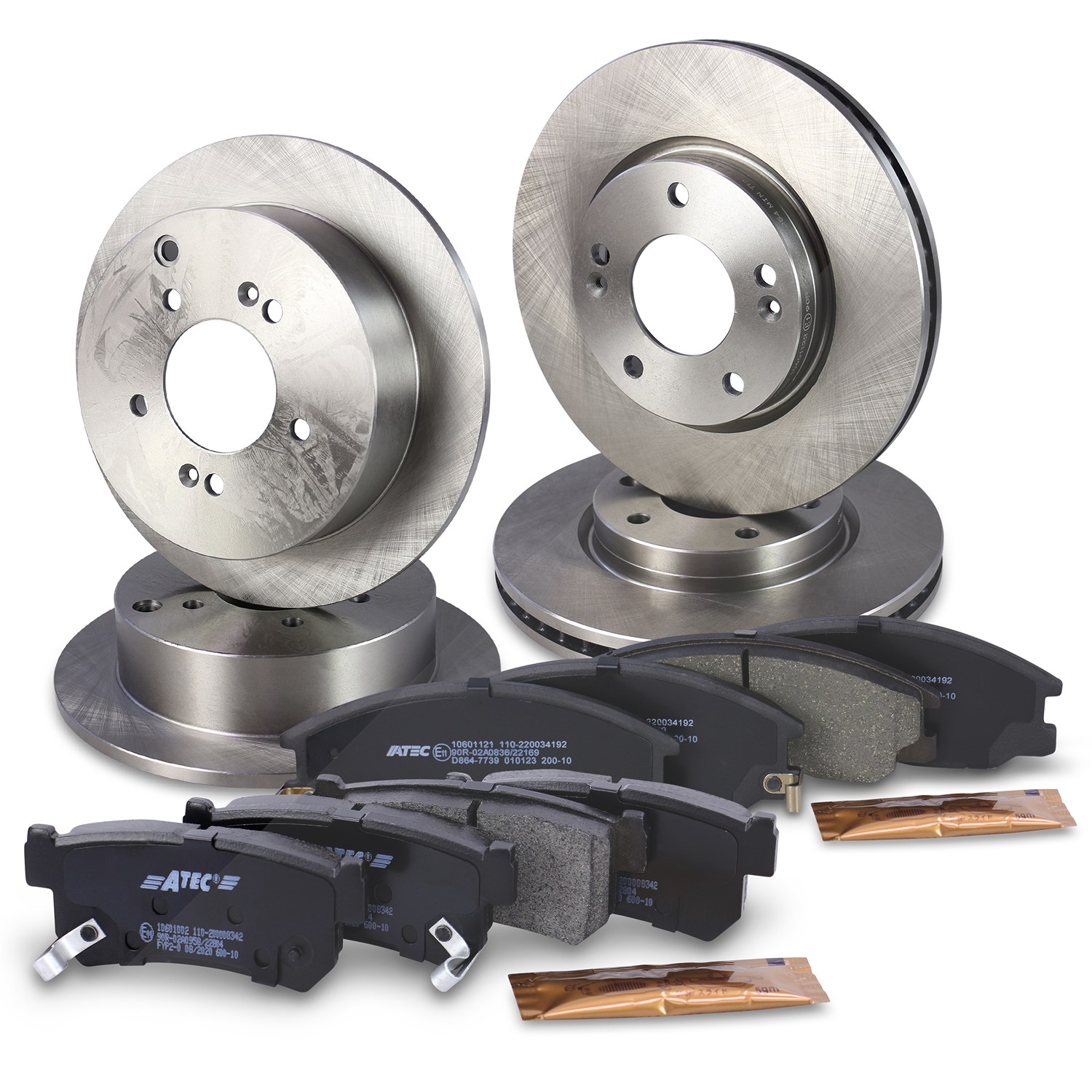 Bestprice Bremsscheiben + Bremsbeläge Vorne + Hinten [Hersteller-Nr. 10603419] für Hyundai