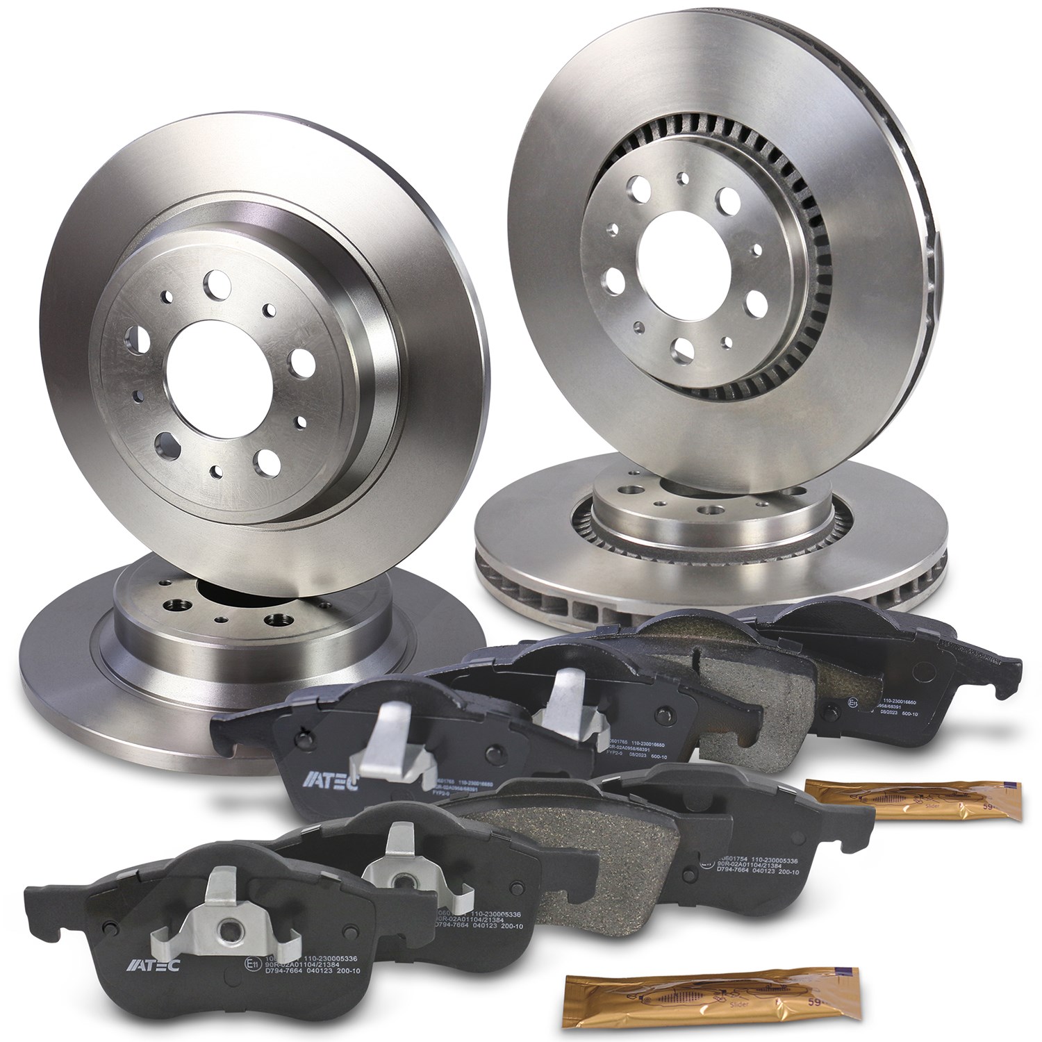 Bestprice Bremsscheiben + Bremsbeläge Vorne + Hinten [Hersteller-Nr. 10603539] für Volvo