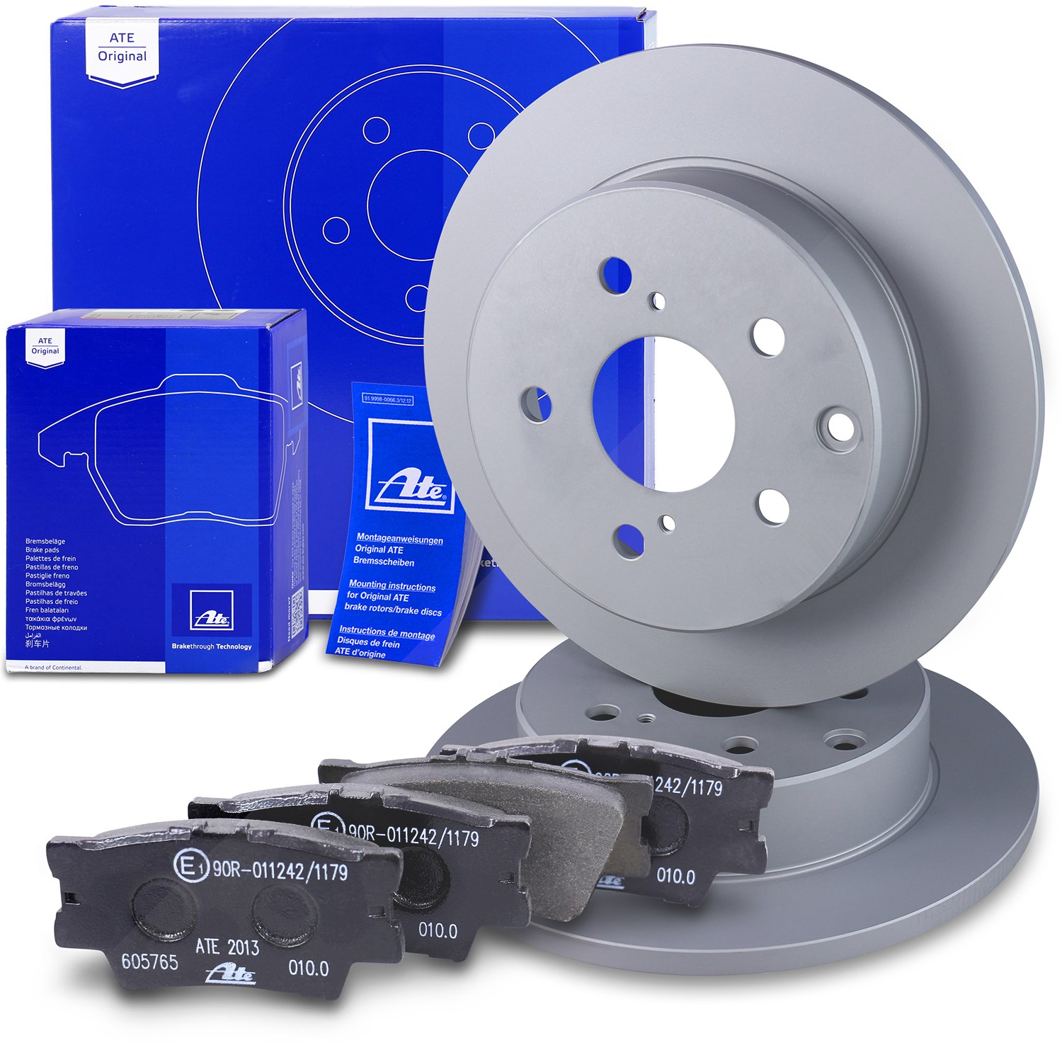 Ate Bremsscheiben+Bremsbeläge Hinterachse Voll [Hersteller-Nr. 10698520] für Toyota, Lexus