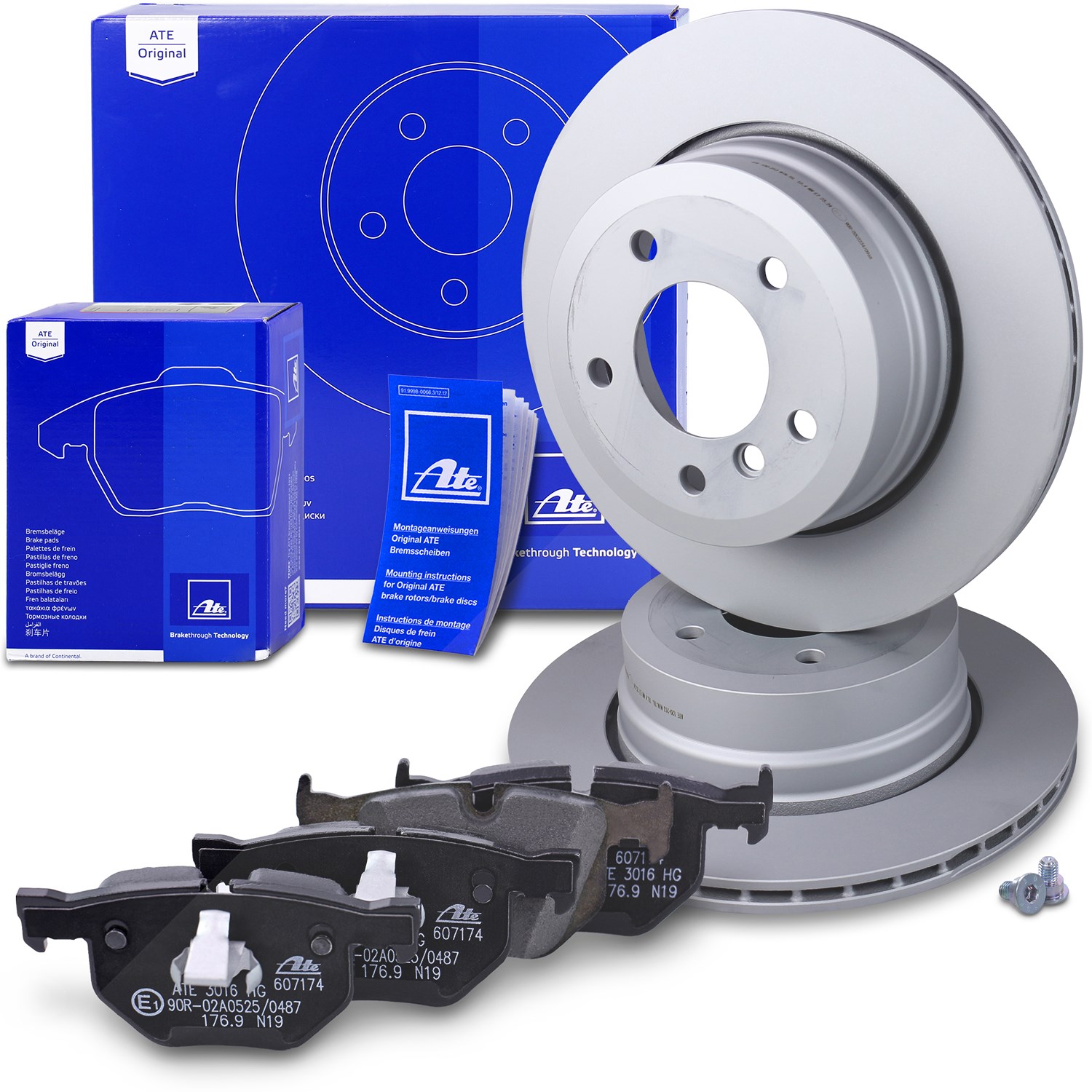 Ate Bremsscheiben +Bremsbeläge hinten [Hersteller-Nr. 10698890] für BMW
